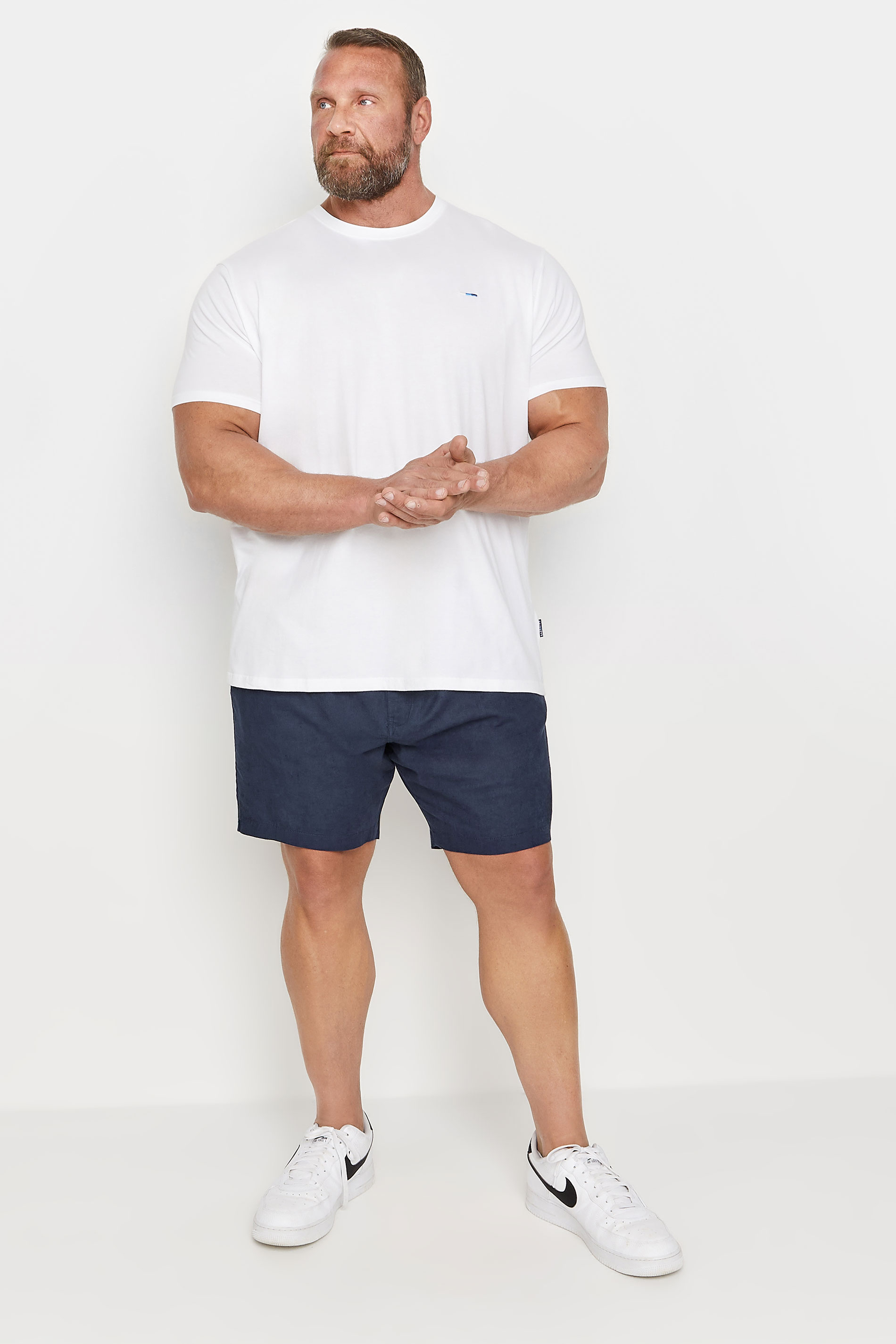 BadRhino Big & Tall Navy Blue Linen Shorts 3
