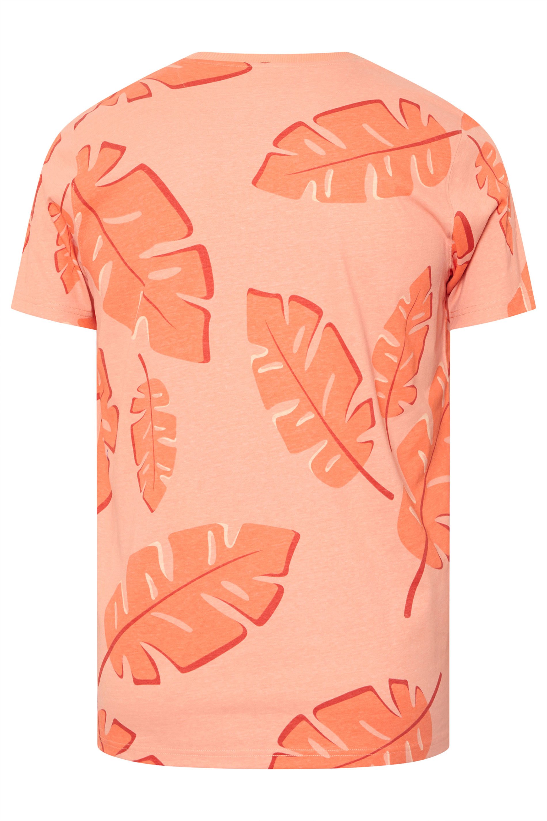 BadRhino Big & Tall Pink Palm Print Short Sleeve T-Shirt | BadRhino 9