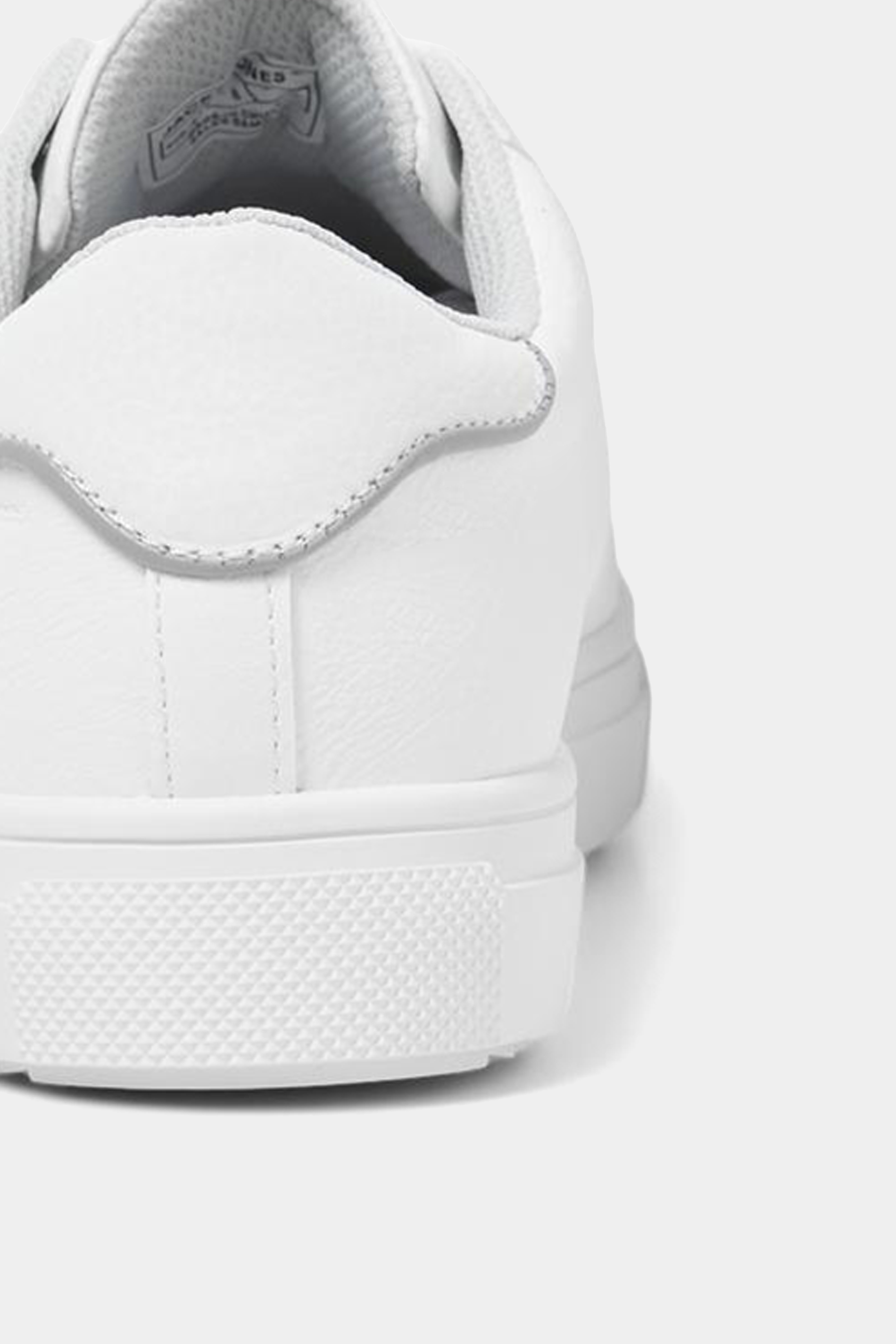 JACK & JONES Big & Tall White PU Lace Up Trainers | BadRhino 4