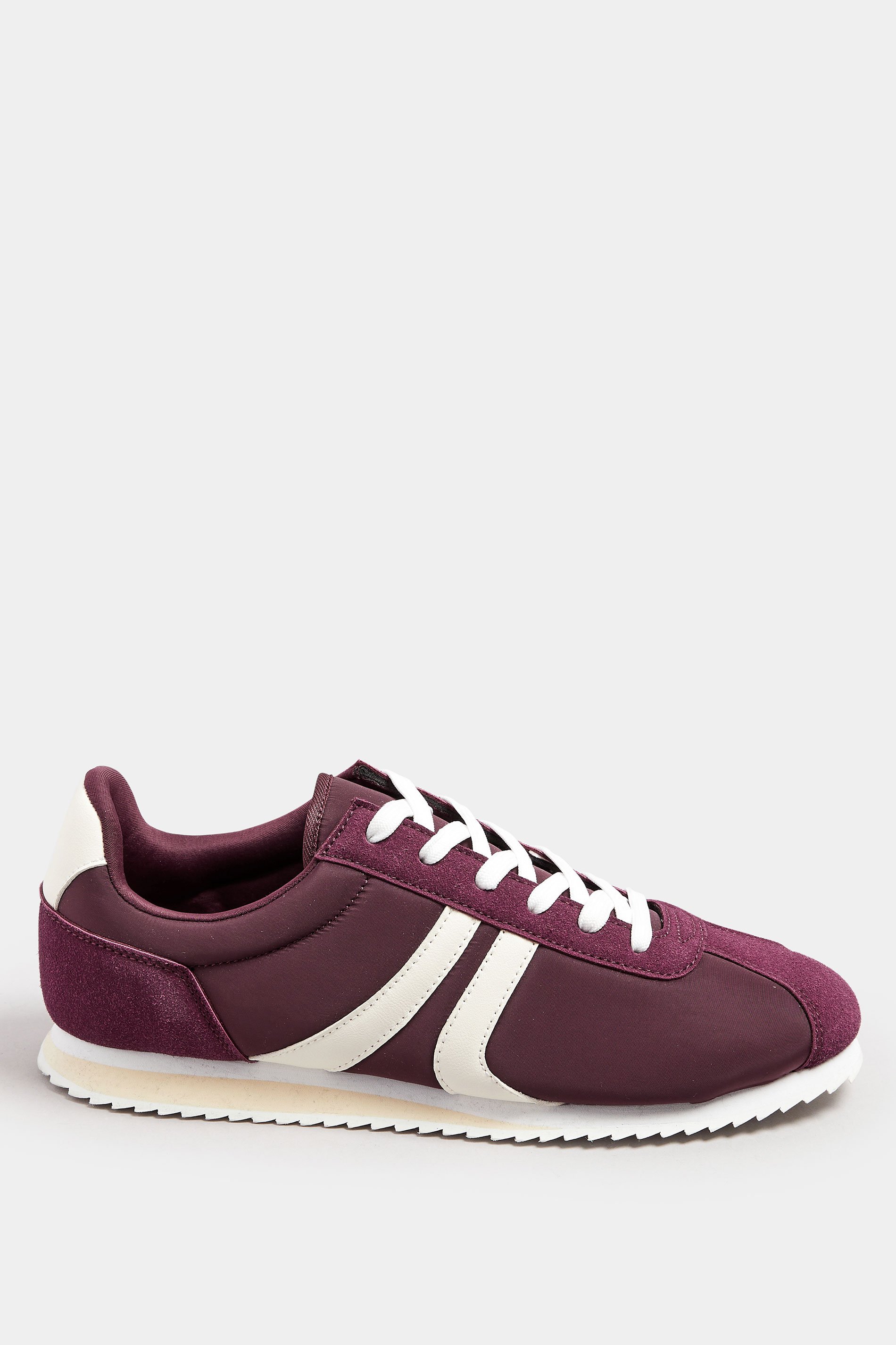 LTS Burgundy Red Runner Contrast Stripe Trainers In Standard Fit | Long Tall Sally 3