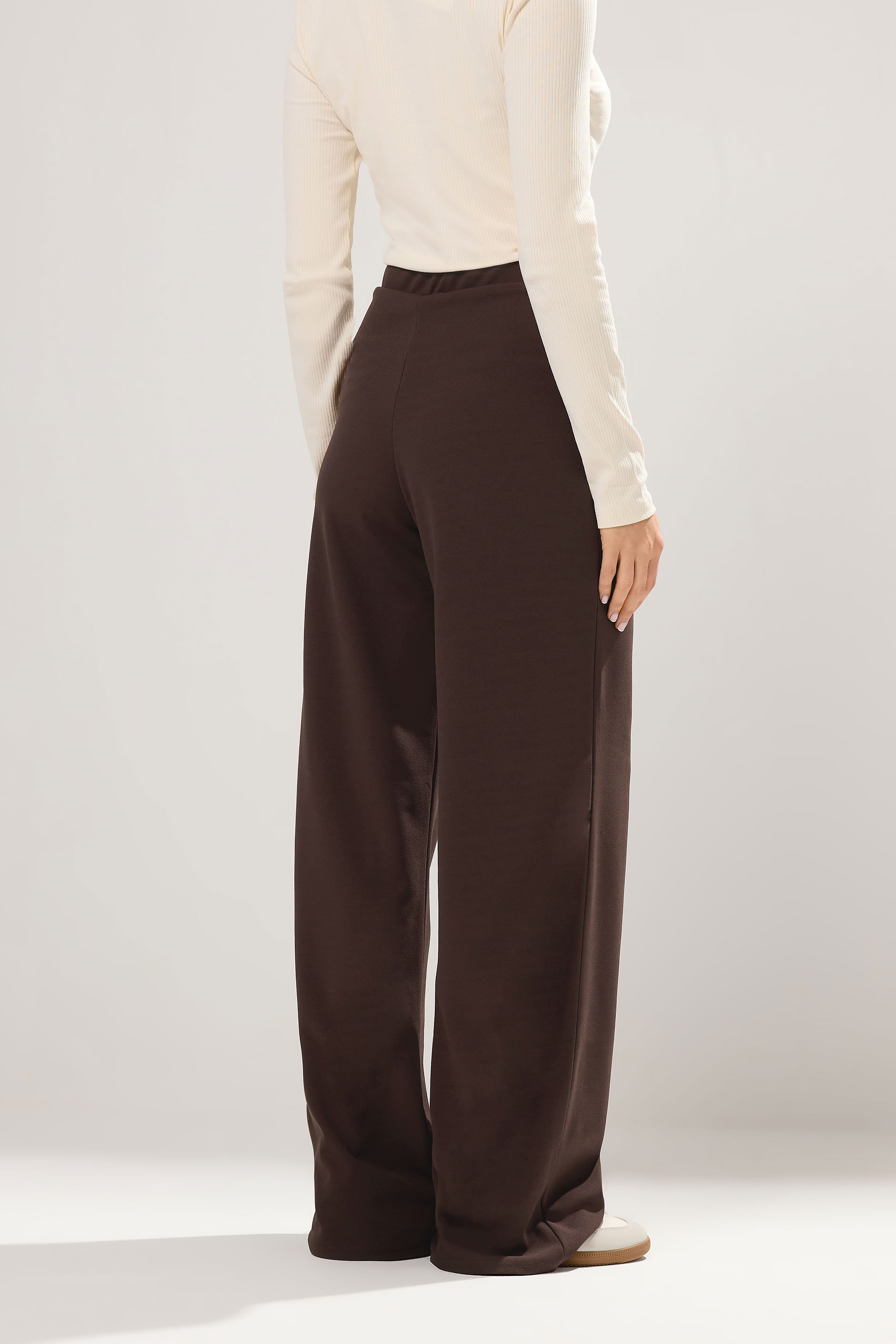 LTS Tall Chocolate Brown Military Wide Leg Trousers | Long Tall Sally 3