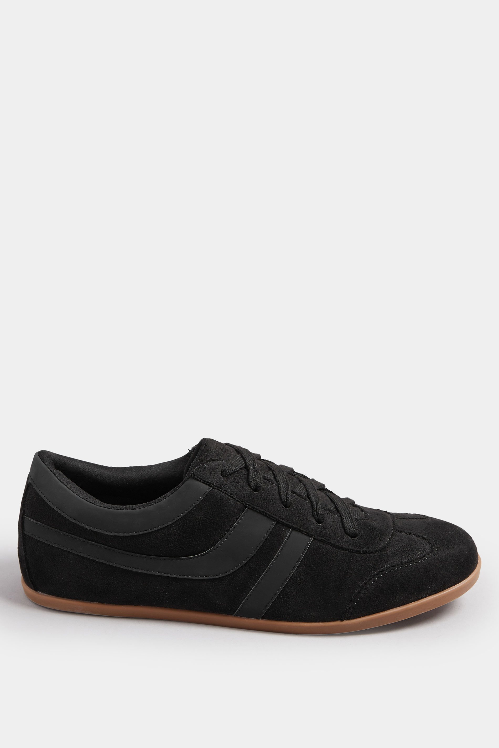 LTS Black Padded Retro Trainers In Standard Fit | Long Tall Sally 3