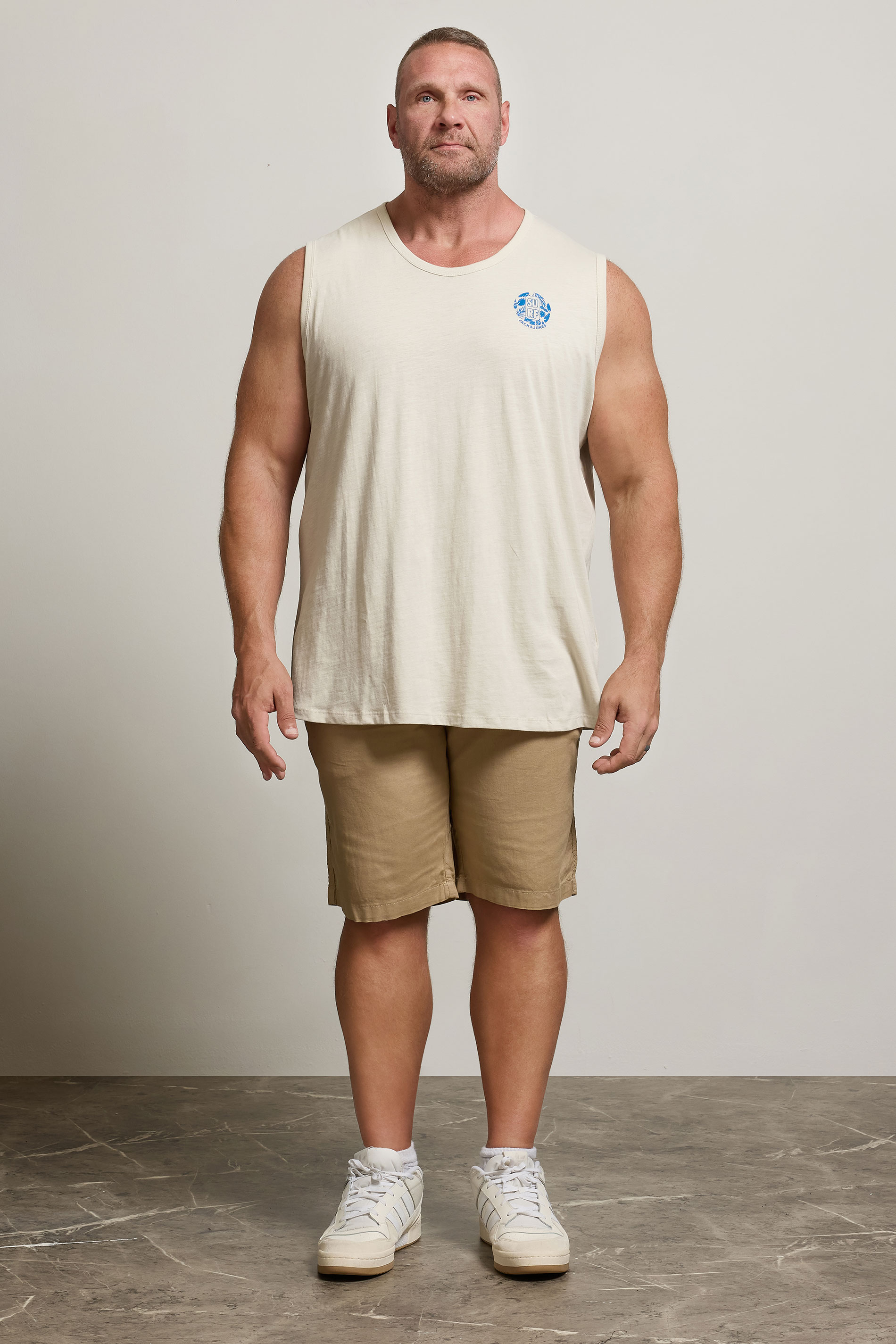 JACK & JONES Big & Tall 2 PACK Moonbeam White & Black Vests | BadRhino 2