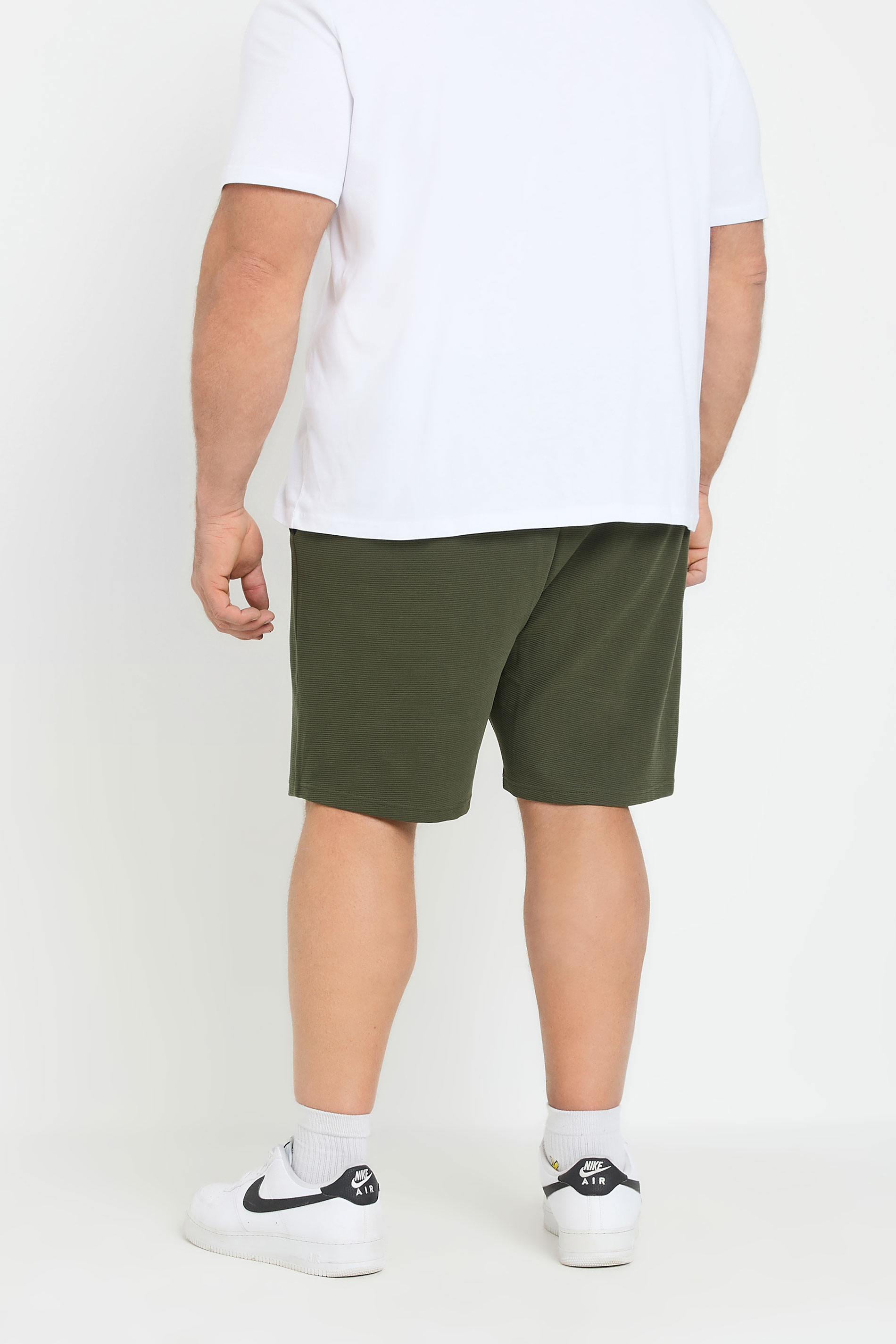 BadRhino Big & Tall Khaki Green Ribbed Shorts | BadRhino 3