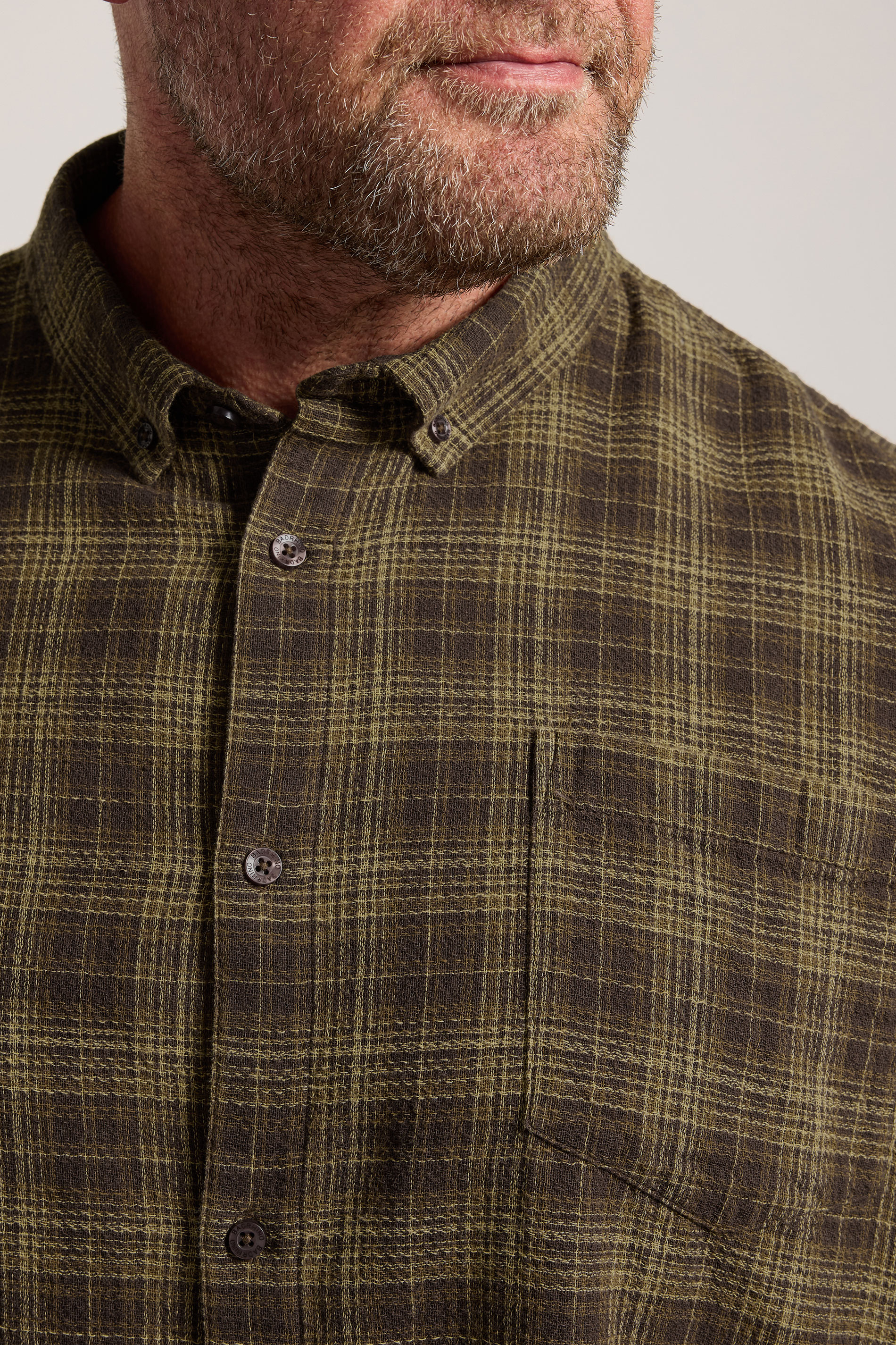 BadRhino Big & Tall Brown Check Stripe Short Sleeve Shirt | BadRhino 4