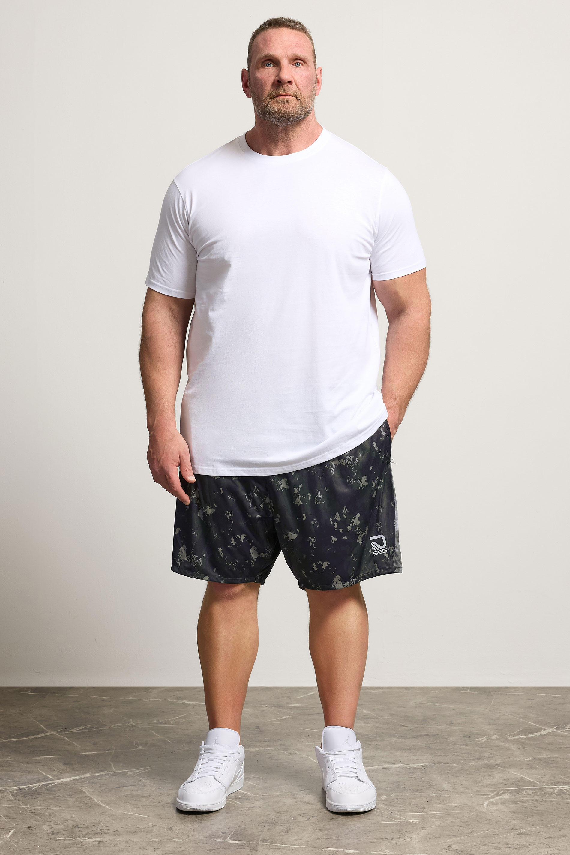 D555 Big & Tall Black Camo Shorts | BadRhino 1