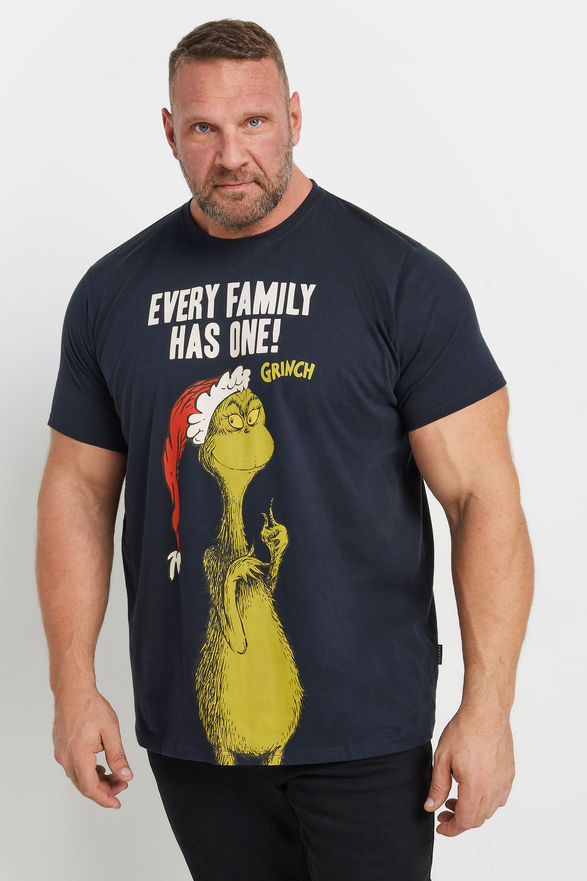 BadRhino Big & Tall Navy Blue Grinch Graphic Christmas T-Shirt | BadRhino 2