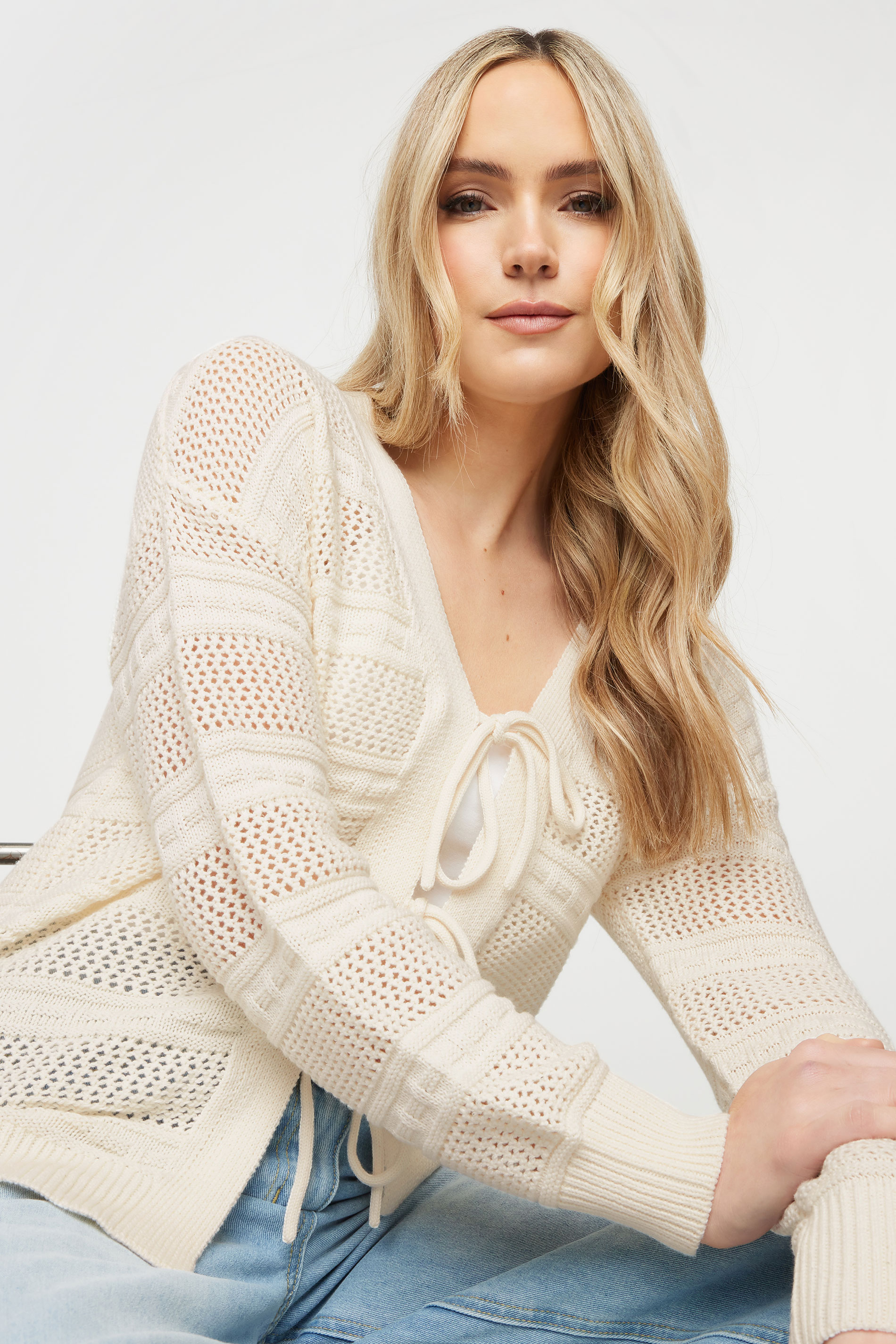 トップス theredthread S wire tie cardigan / white トップス theredthread S wire tie cardigan / white New Tie