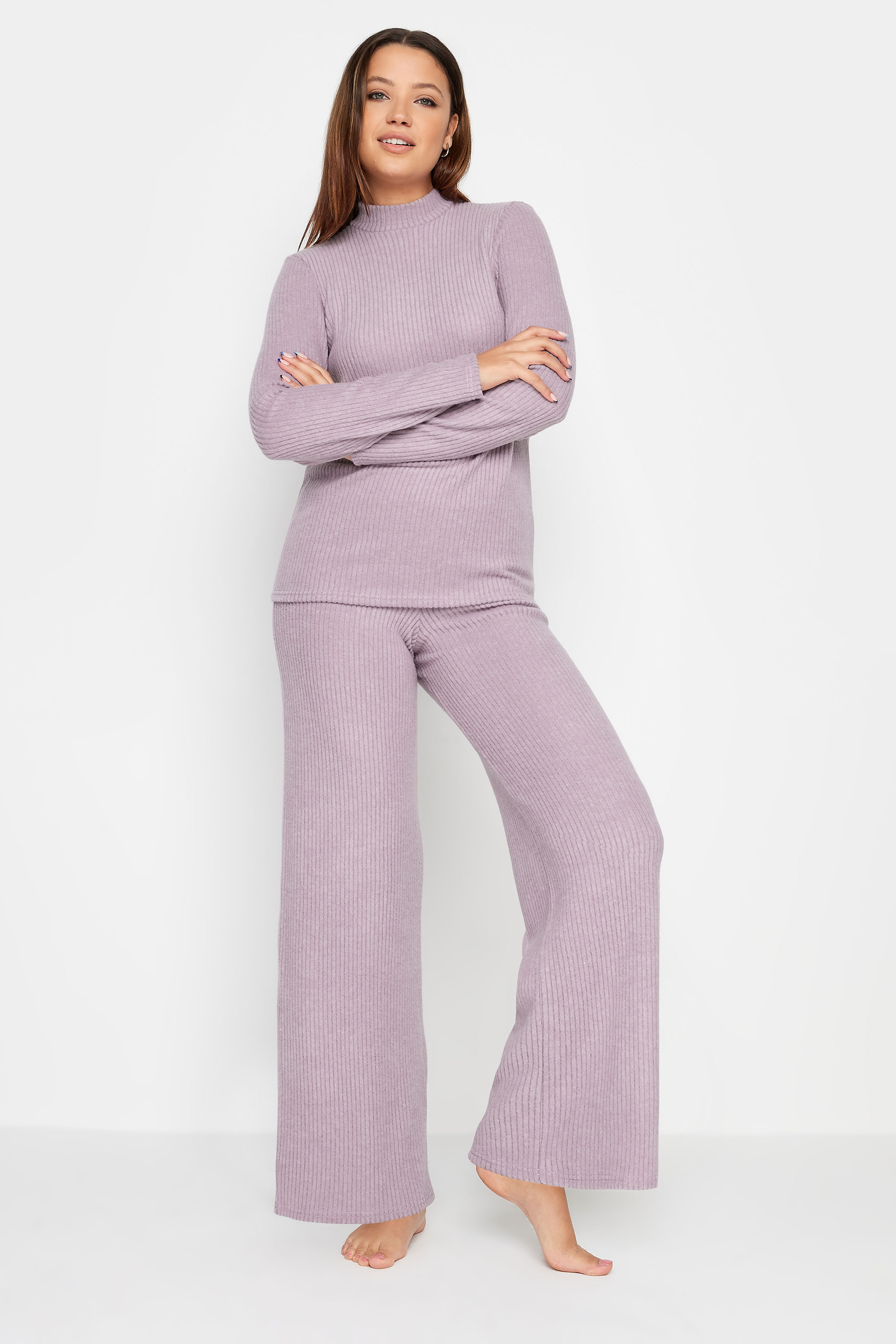 LTS Tall Pink High Neck Knitted Top | Long Tall Sally  2