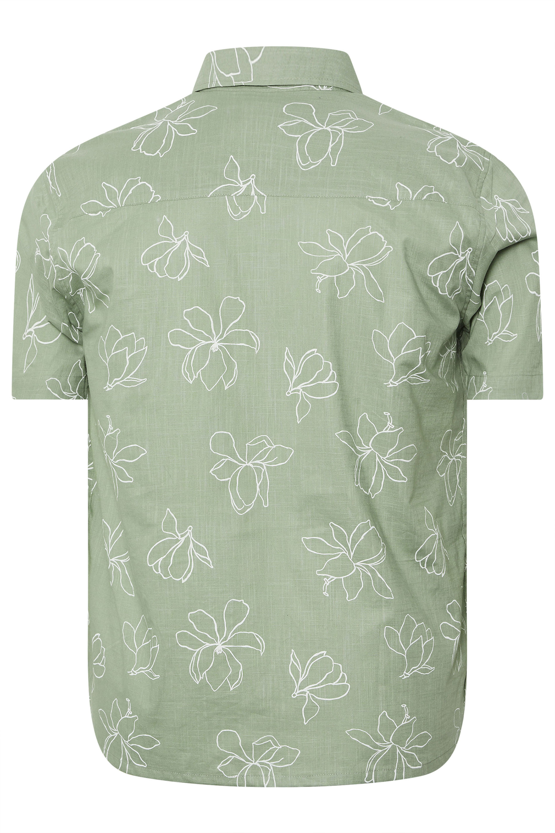 BadRhino Big & Tall Green Linear Floral Slub Shirt | BadRhino 8