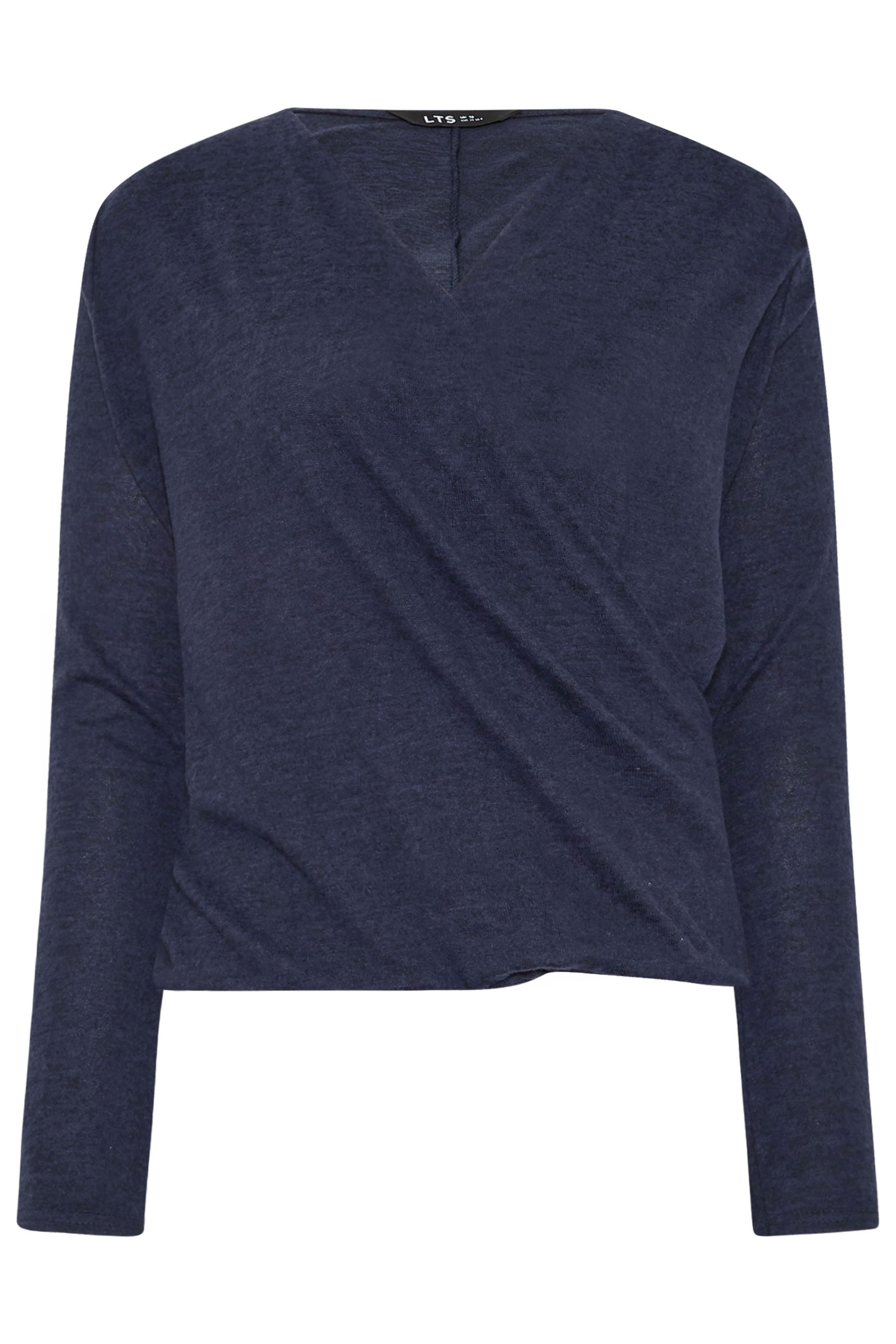LTS Tall Navy Blue Soft Touch Wrap Top | Long Tall Sally 5