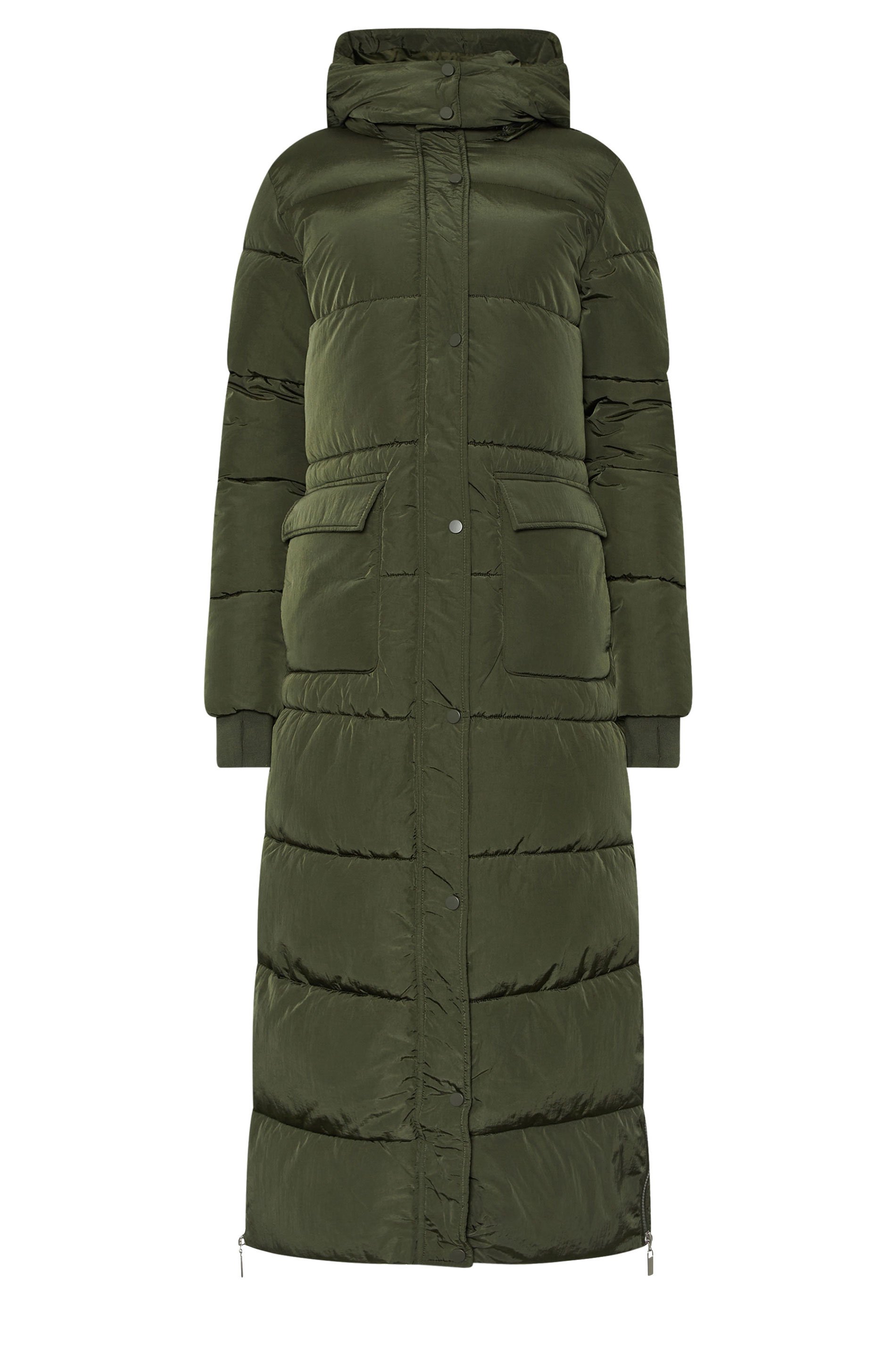 LTS Tall Khaki Padded Longline Maxi Coat | Long Tall Sally 6
