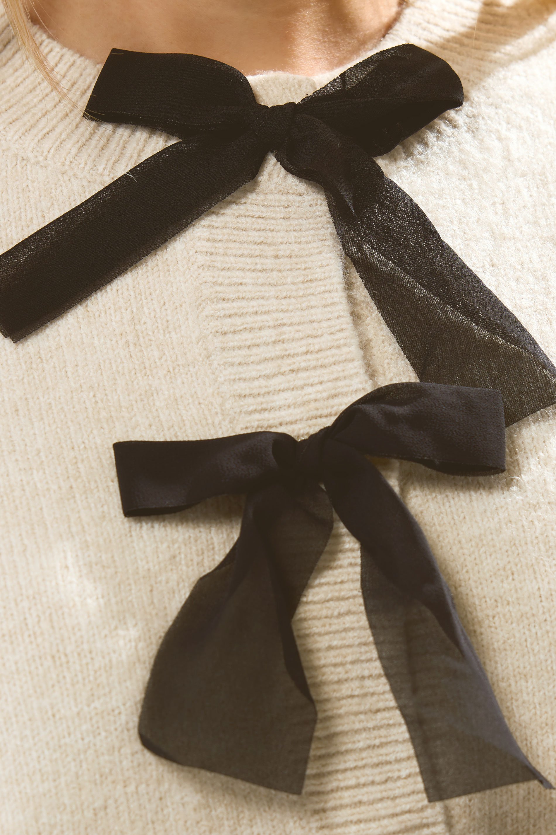 LTS Tall Cream Knitted Bow Front Cardigan | Long Tall Sally 4