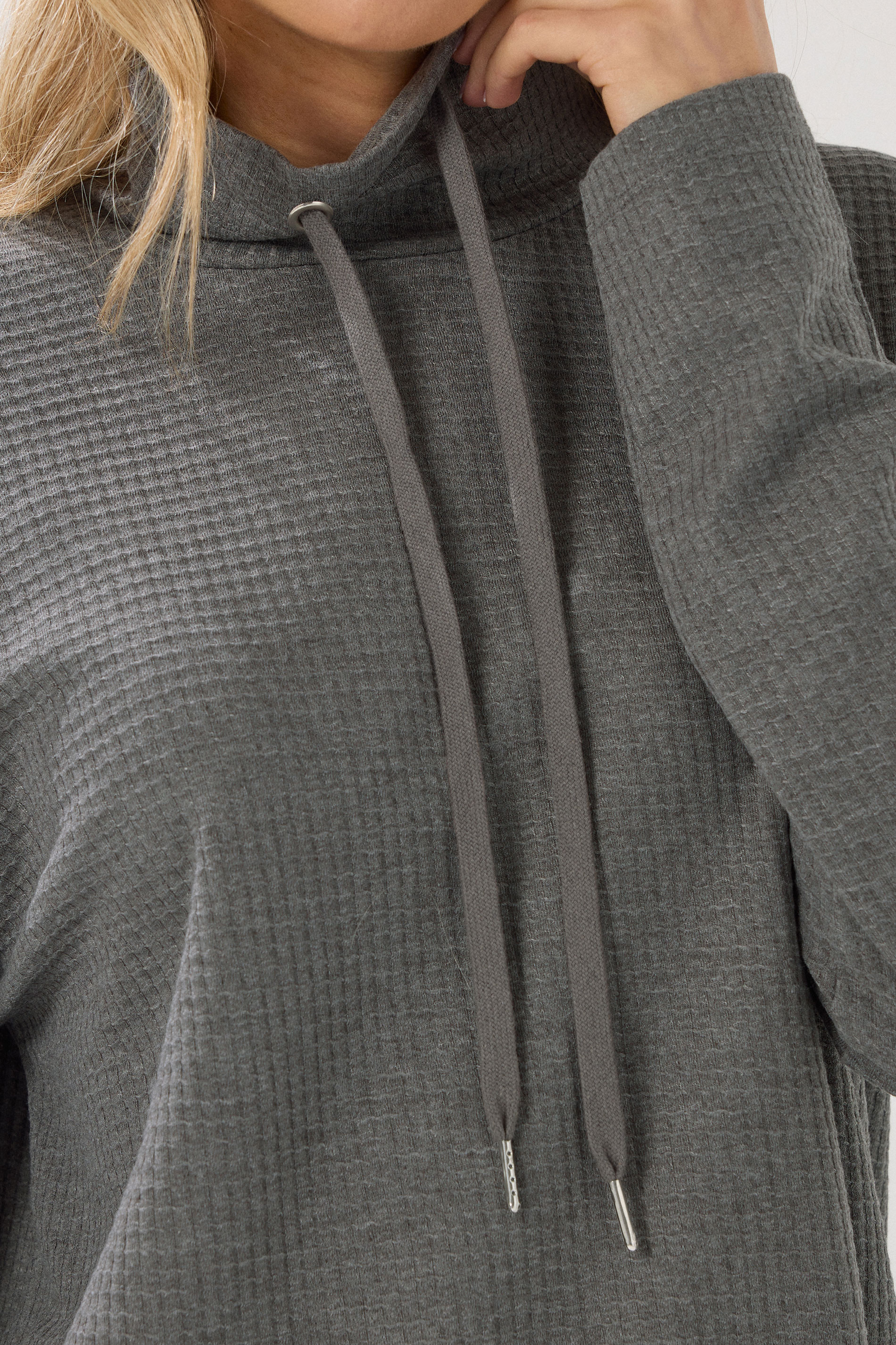 LTS Tall Charcoal Grey Waffle Lounge Top | Long Tall Sally 4