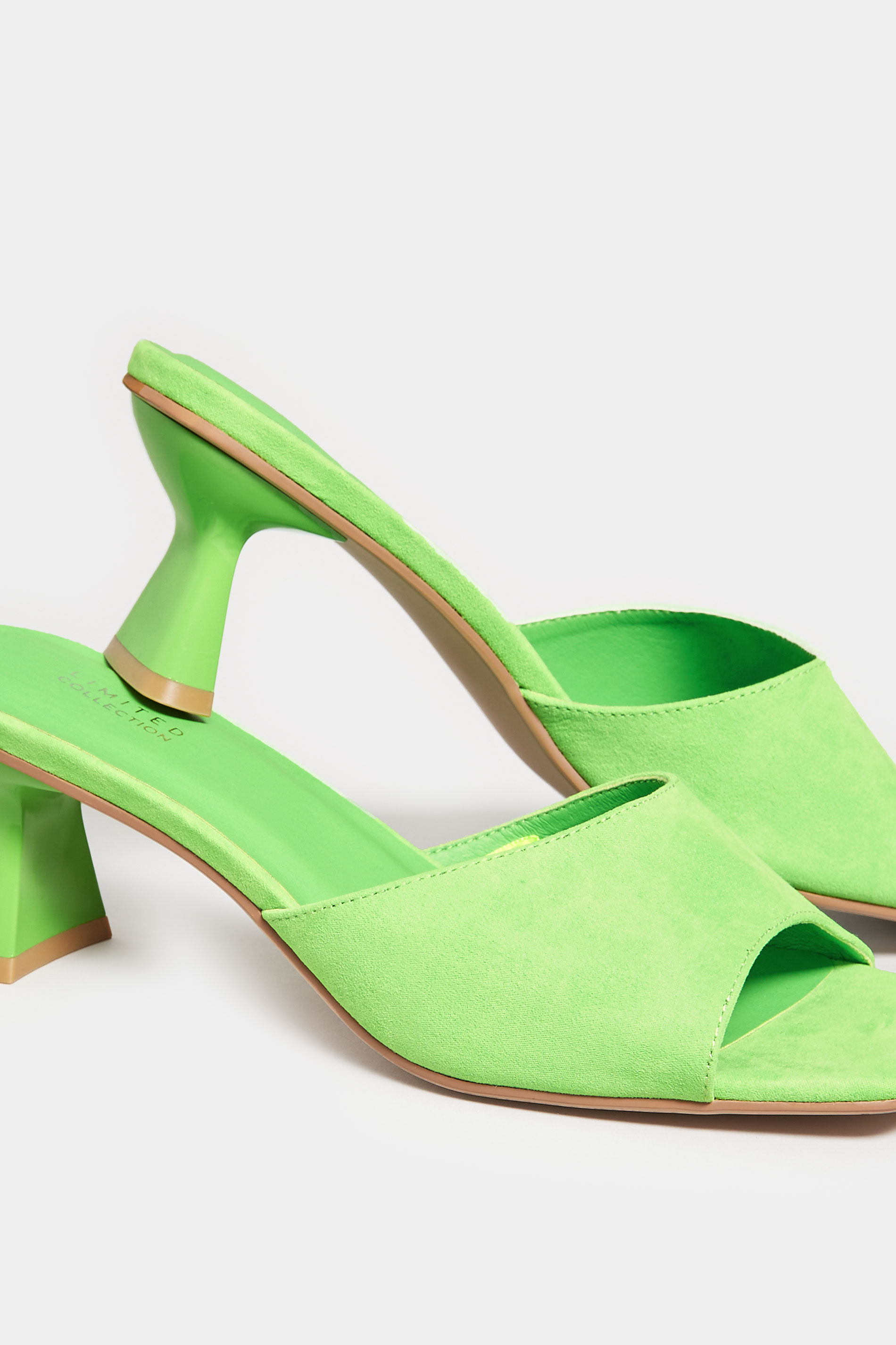 YOURS Green Kitten Heel Mule In Wide E Fit & Extra Wide EEE Fit | Yours Clothing 5