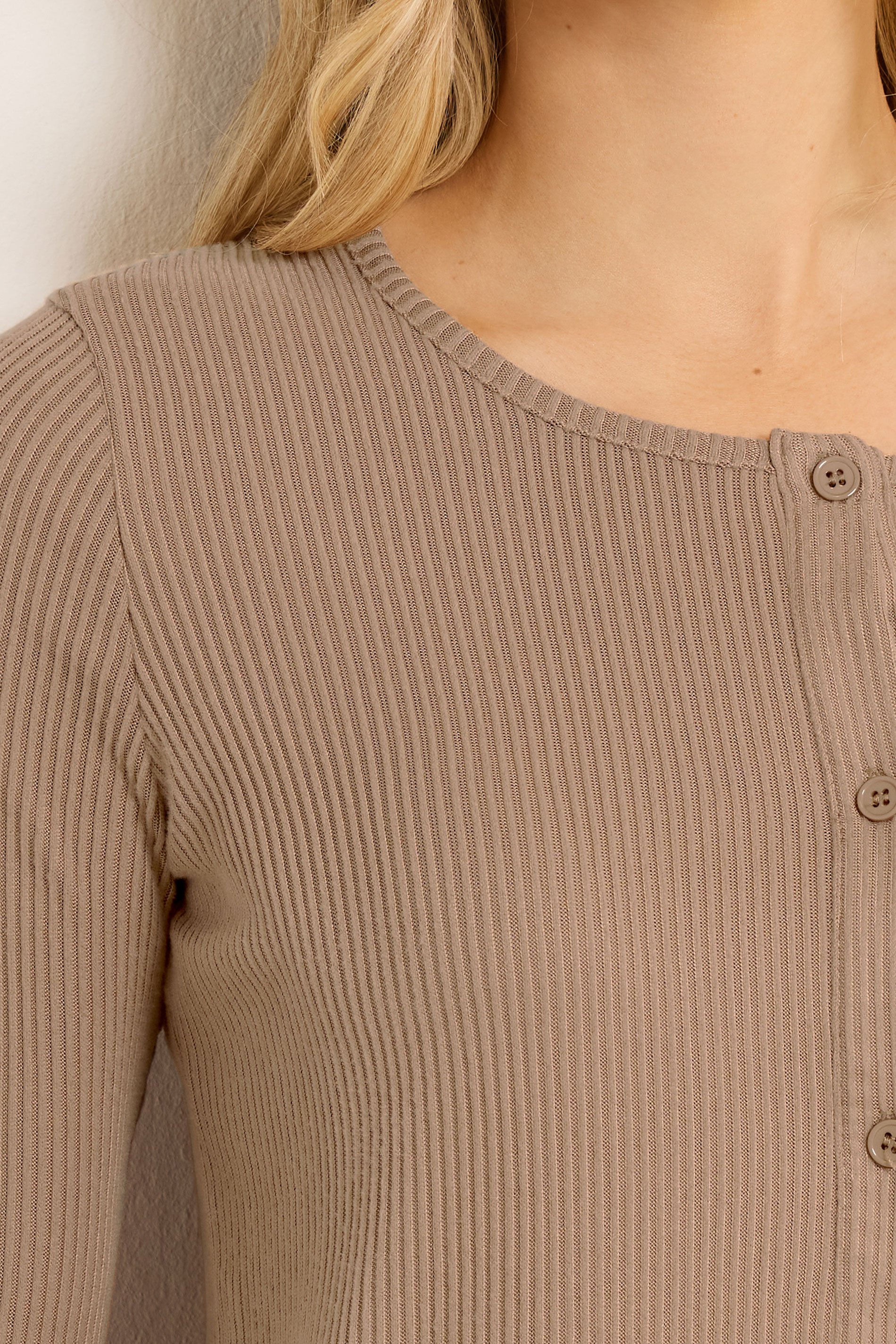 LTS Tall Women's Camel Brown Ribbed Cardigan | Long Tall Sally 4
