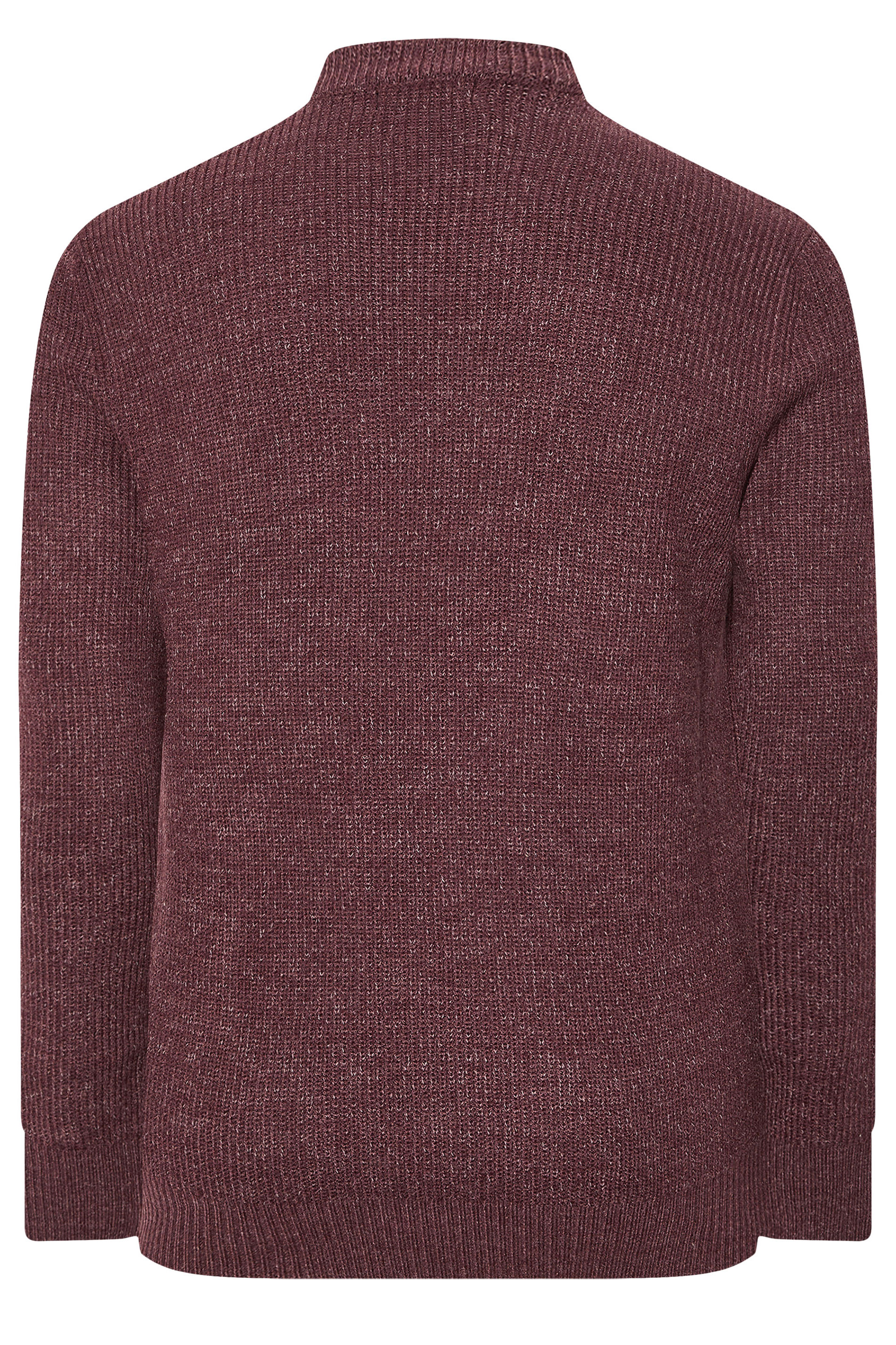 BadRhino Big & Tall Burgundy Red Crew Neck Knitted Jumper | BadRhino 6