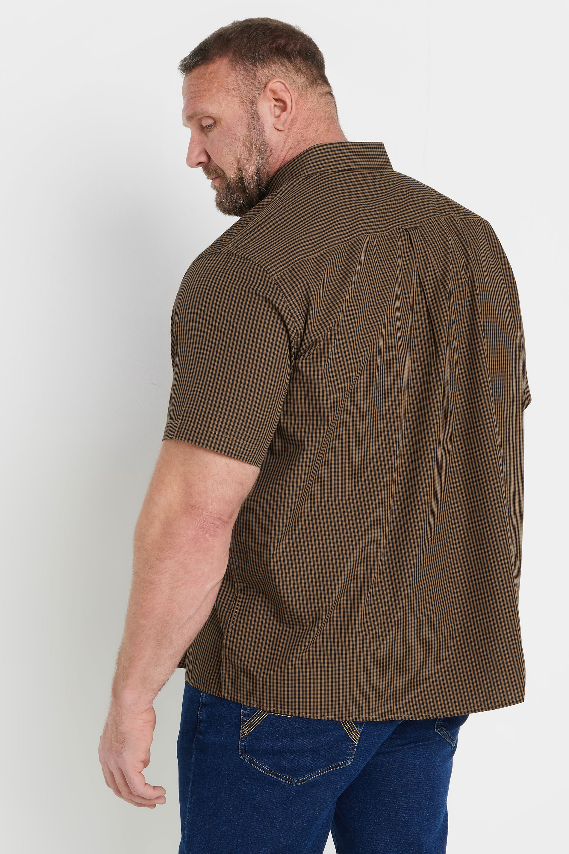 BadRhino Big & Tall Brown Gingham Check Shirt | BadRhino 4
