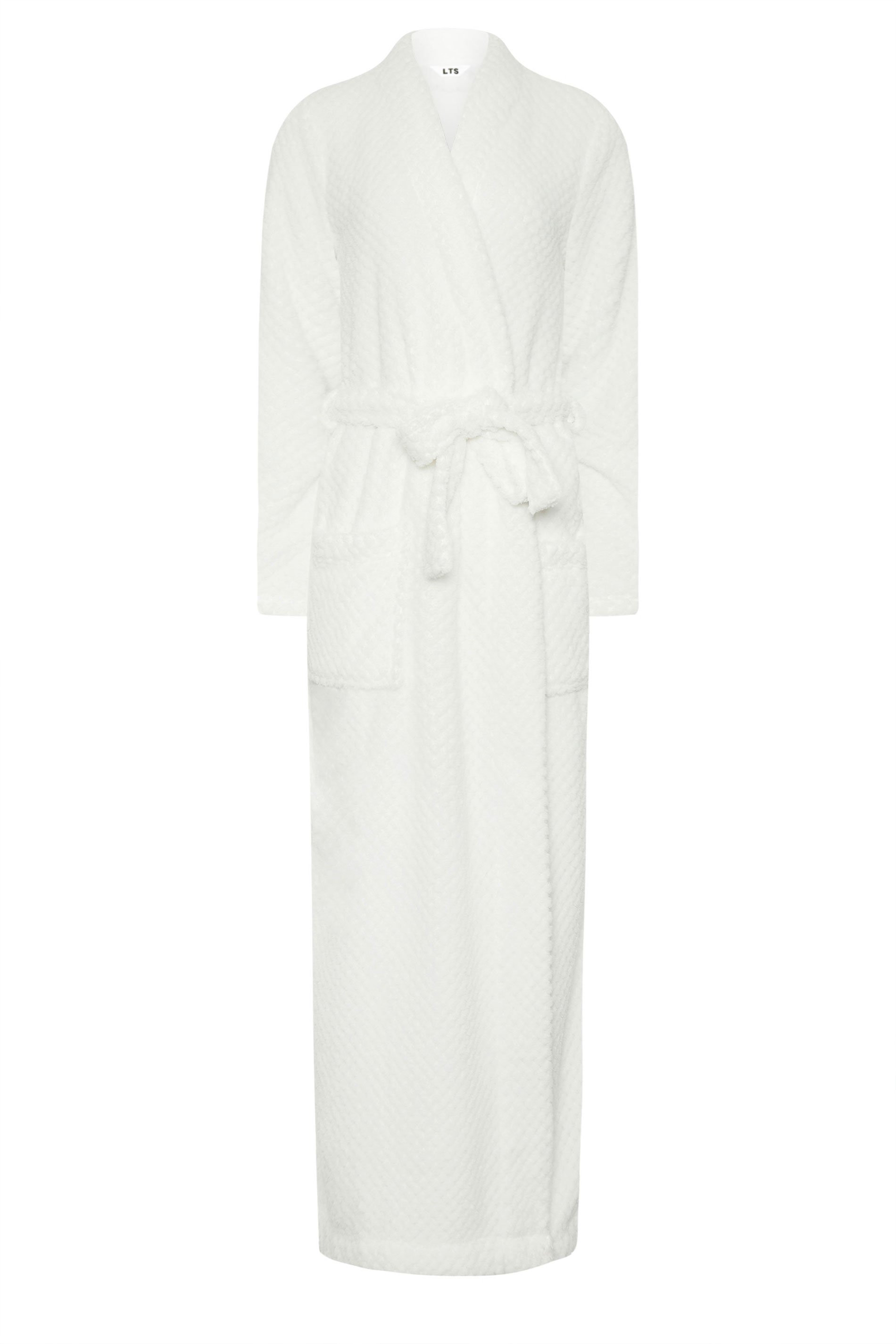 LTS Tall Ivory White Waffle Maxi Dressing Gown | Long Tall Sally 5
