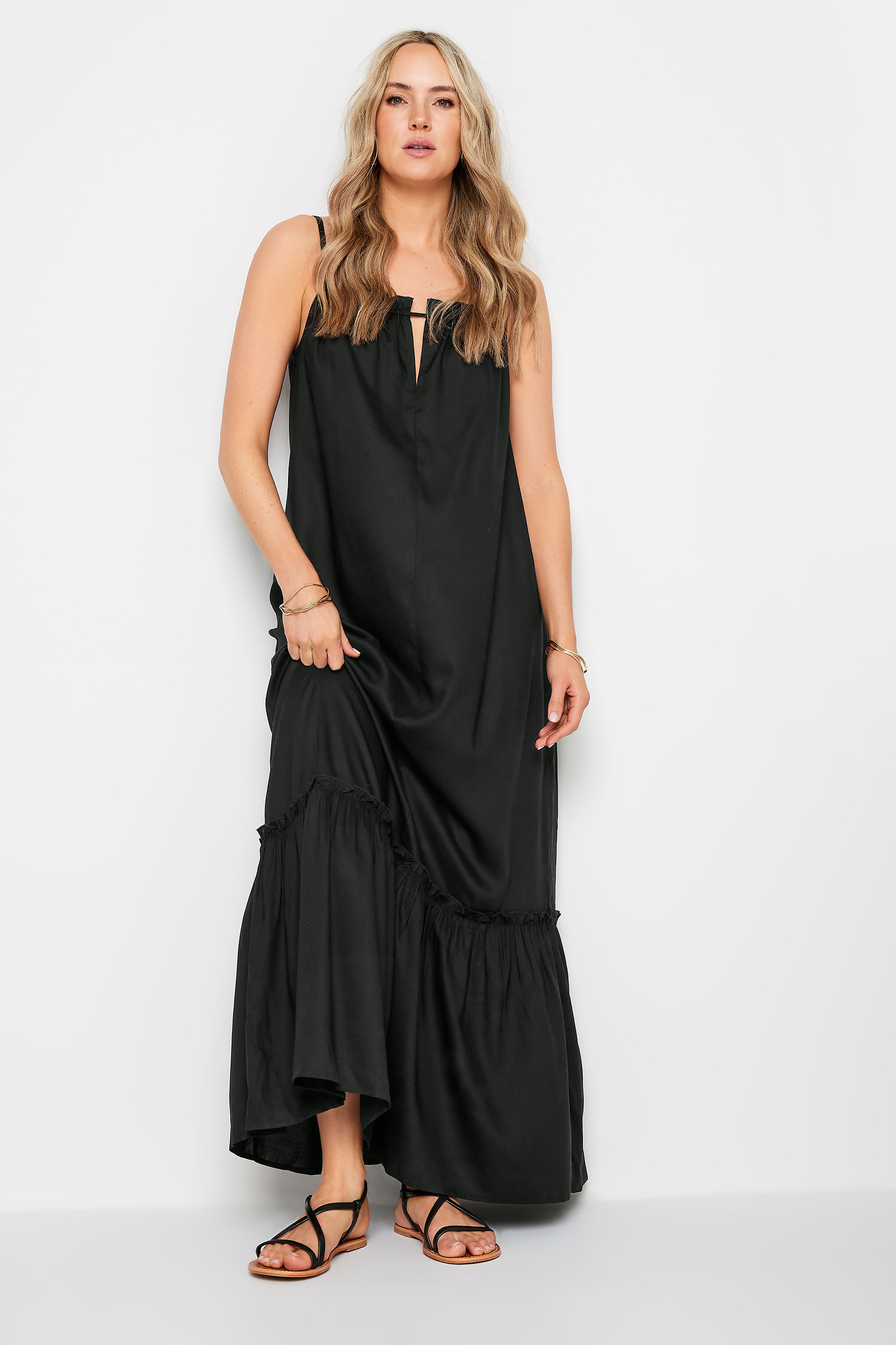 LTS Tall Women's Black Halter Neck Maxi Dress | Long Tall Sally 2