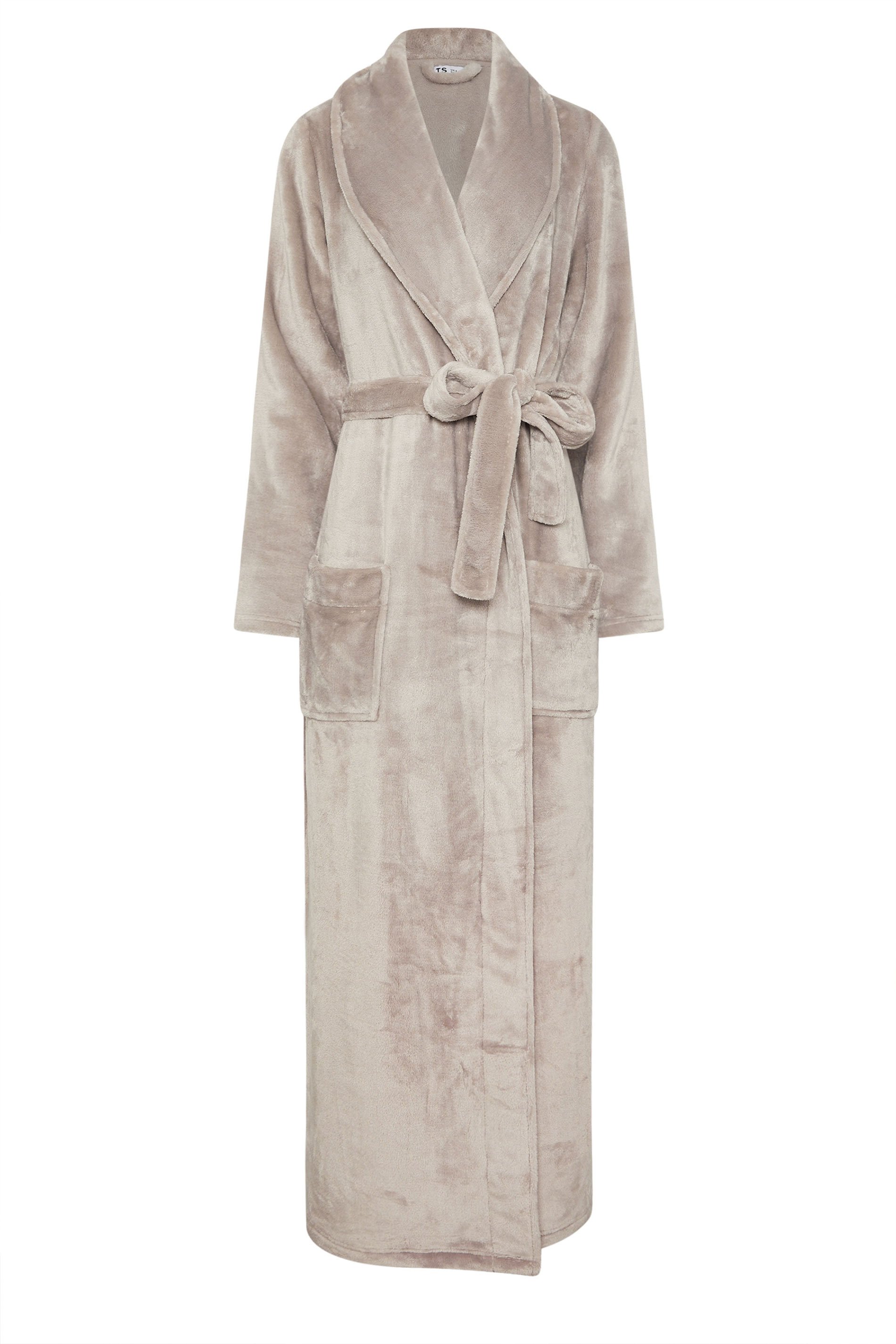 LTS Tall Stone Brown Super Luxe Maxi Dressing Gown | Long Tall Sally 5
