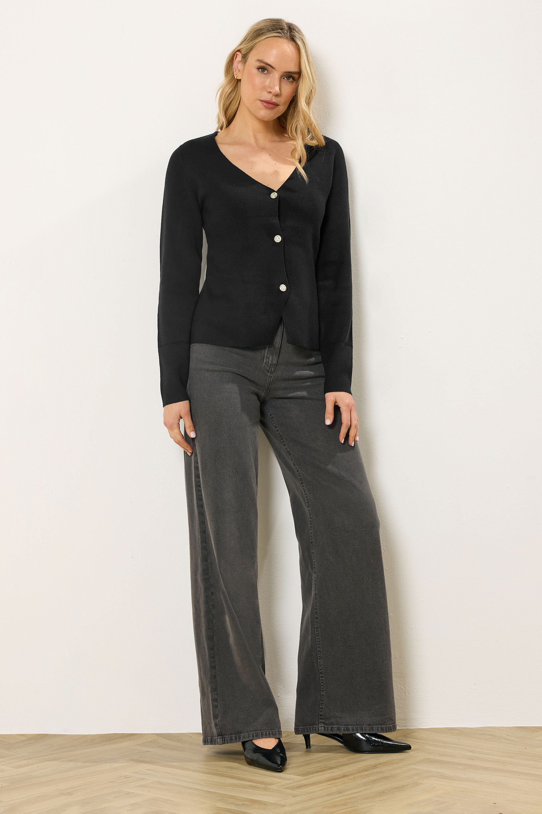 LTS Tall Women's Black Button Cardigan | Long Tall Sally 3