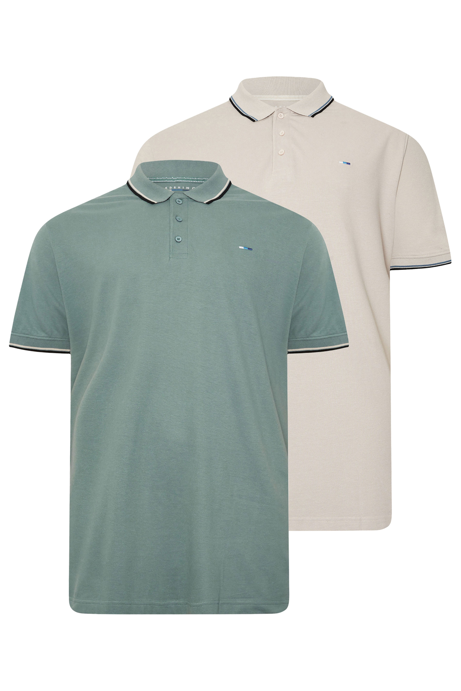 BadRhino Big & Tall 2 PACK Green and Natural Brown Tipped Polo | BadRhino 6
