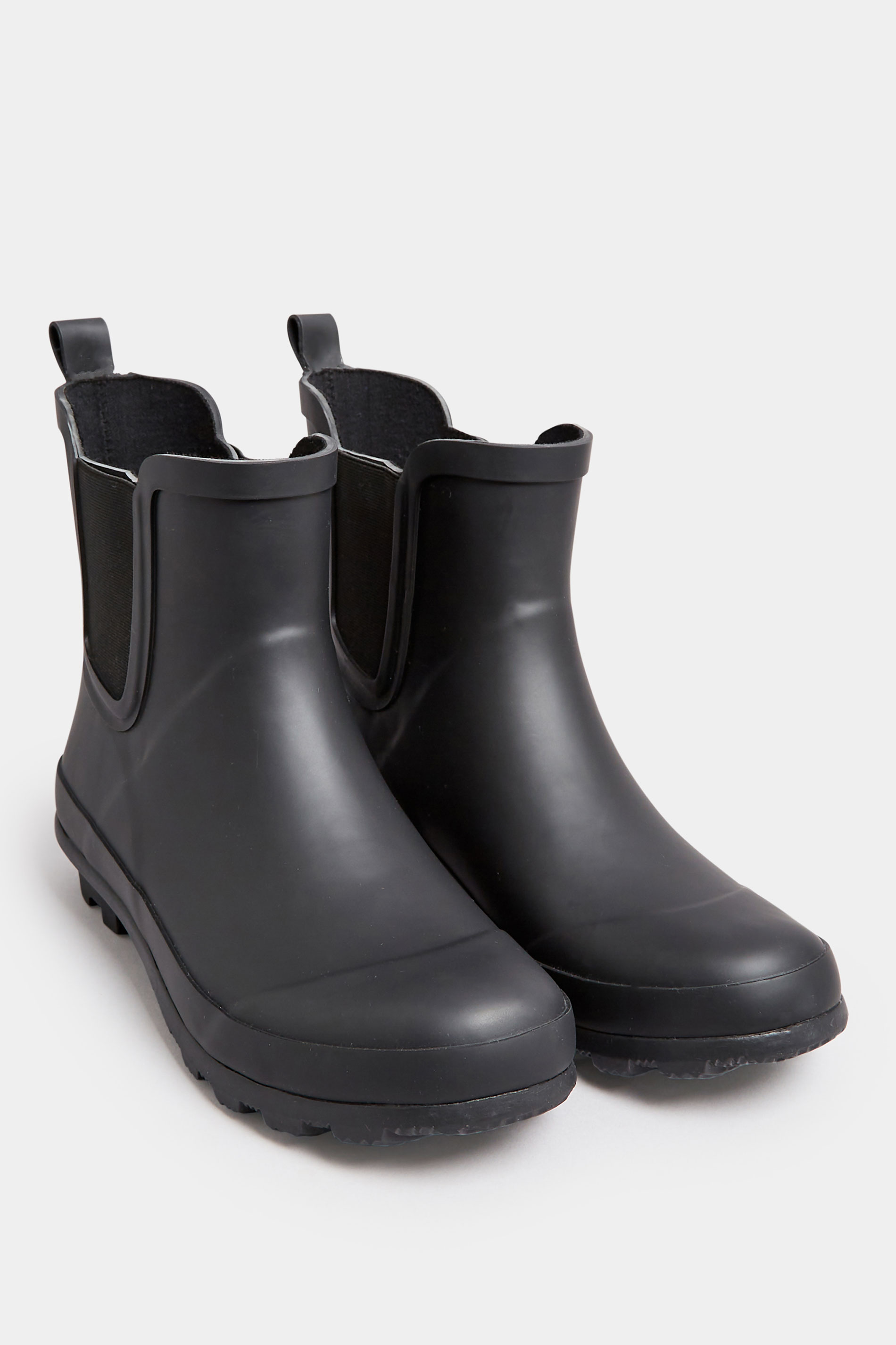 Black Chelsea Wellies In Wide E Fit | Yours Clothing 2
