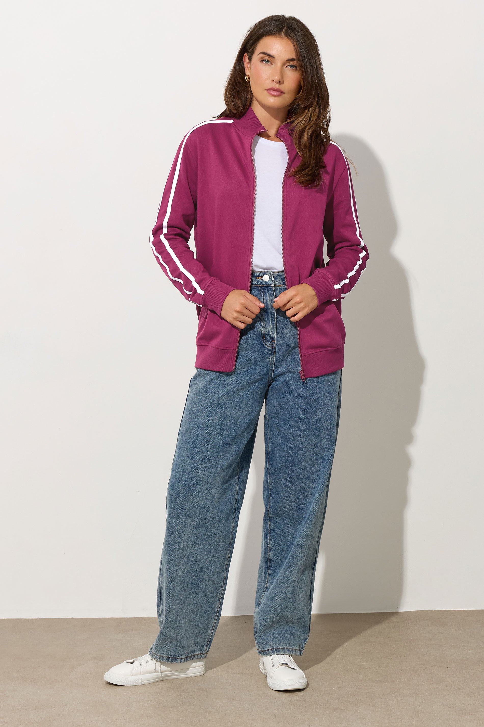 LTS Tall Red Jersey Funnel Zip Sweatshirt | Long Tall Sally 5