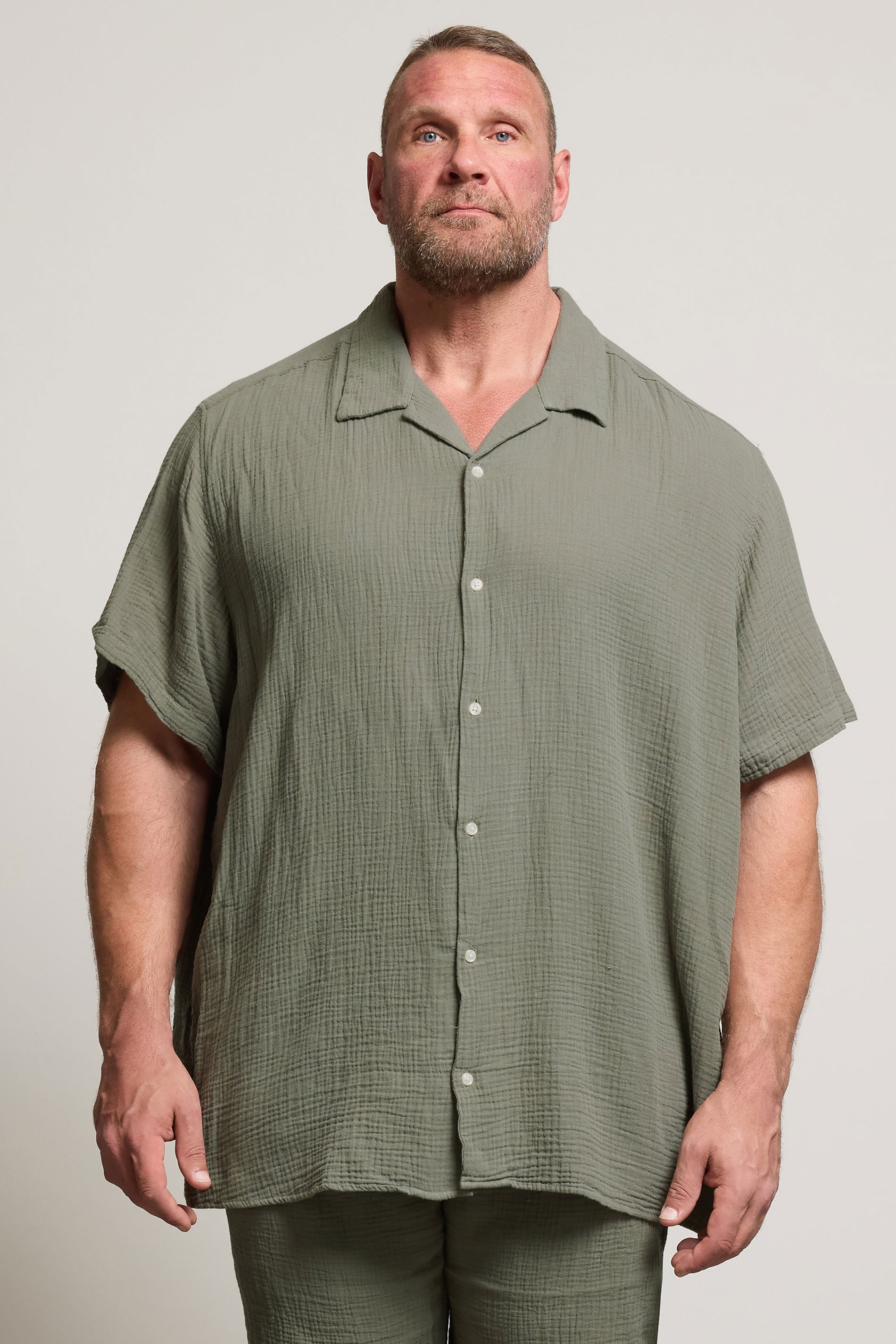 JACK & JONES Big & Tall Light Blue Resort Shirt | BadRhino 1