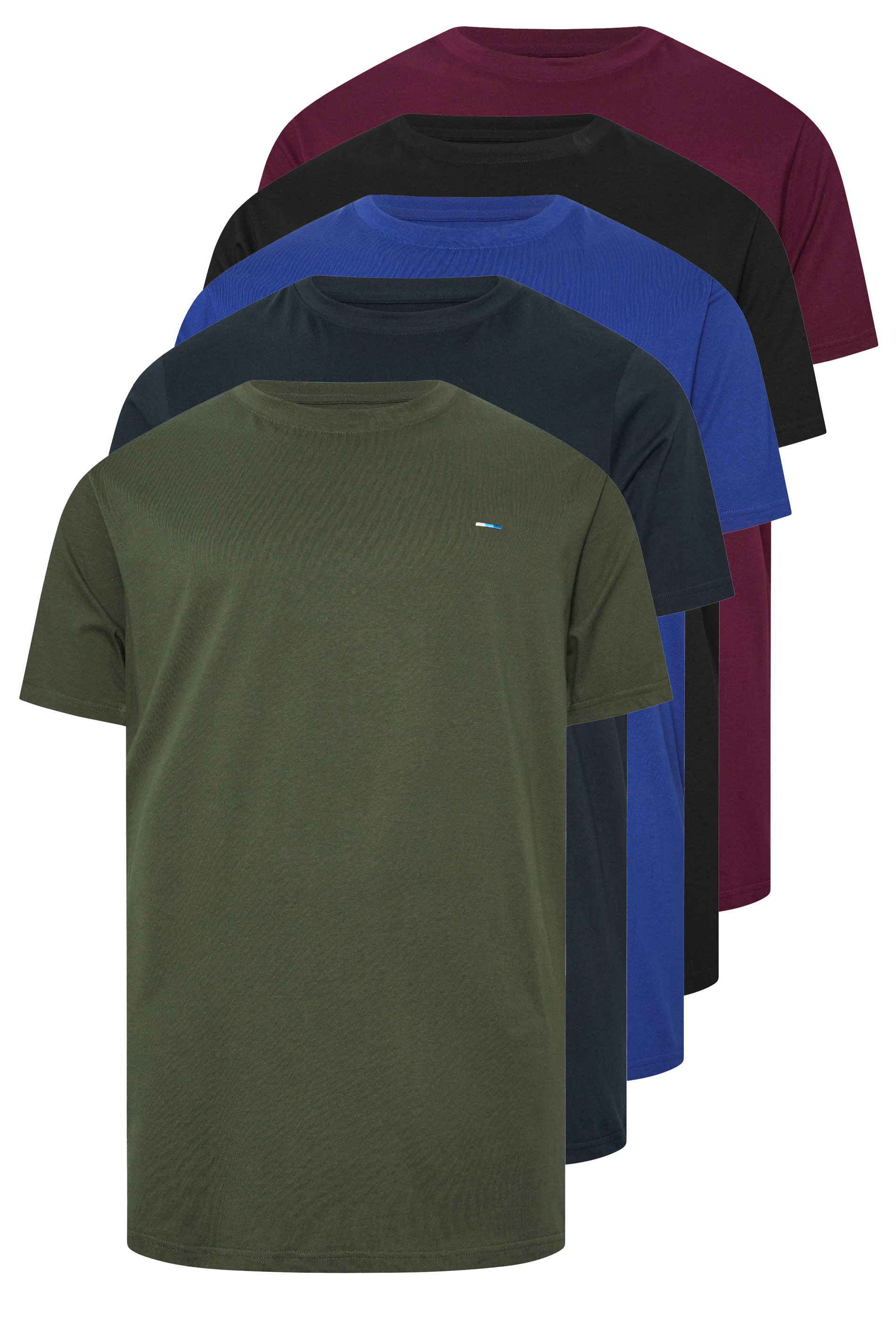 BadRhino Big & Tall Black/Blue/Red/Green/Navy 5 Pack Extra Long T-Shirts | BadRhino 6
