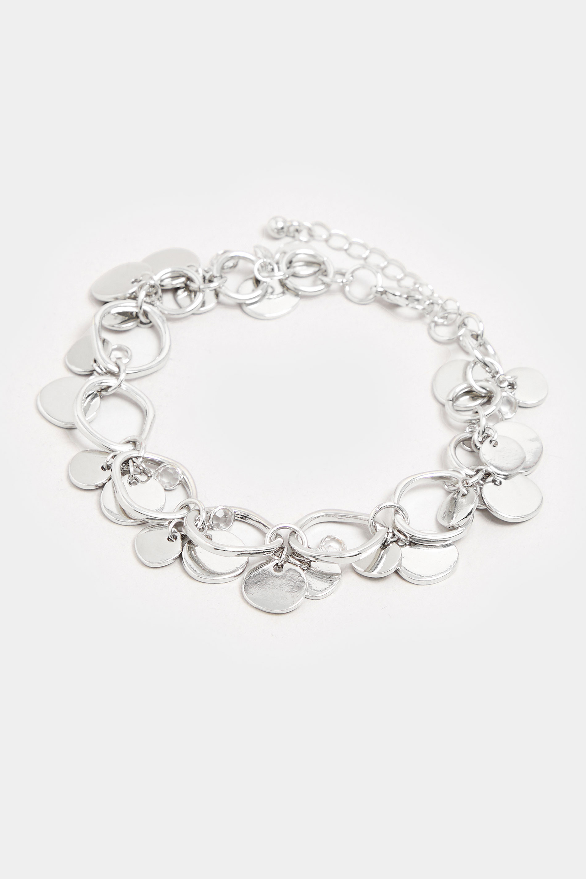 Silver Tone Disc Droplet Bracelet | Yours Clothing 2