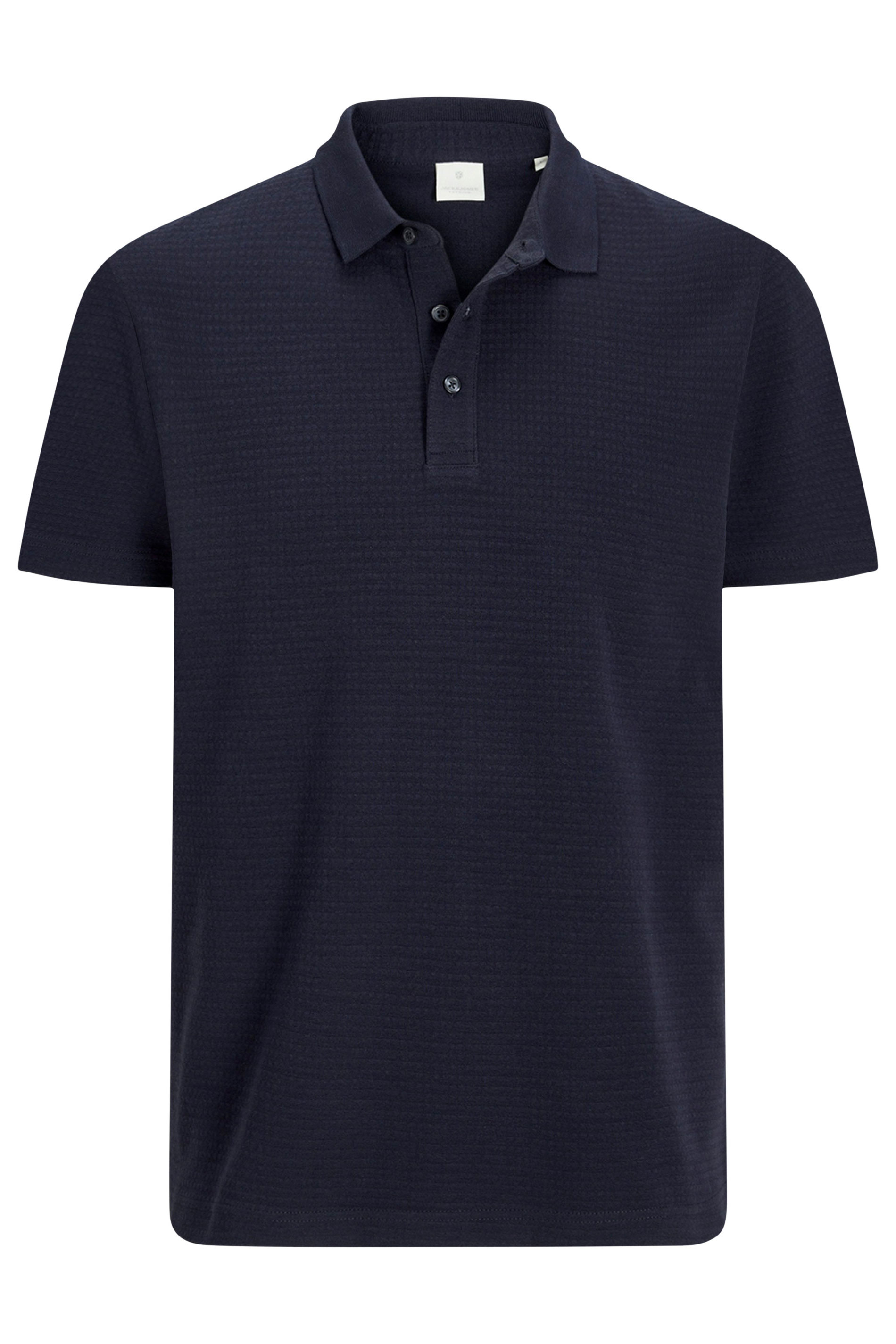 JACK & JONES Big & Tall Navy Blue Polo Shirt With Short Sleeves | BadRhino 2