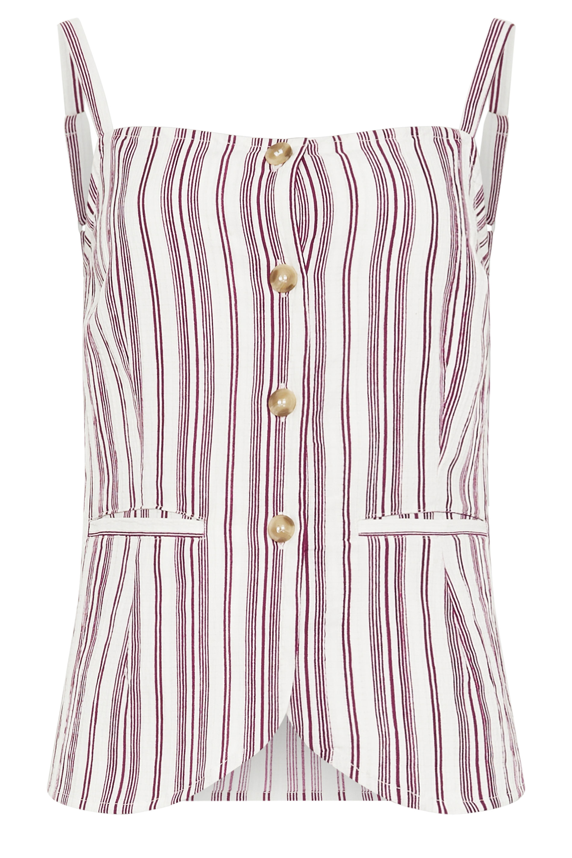 LTS Tall Women's Red Stripe Button Waistcoat | Long Tall Sally 6