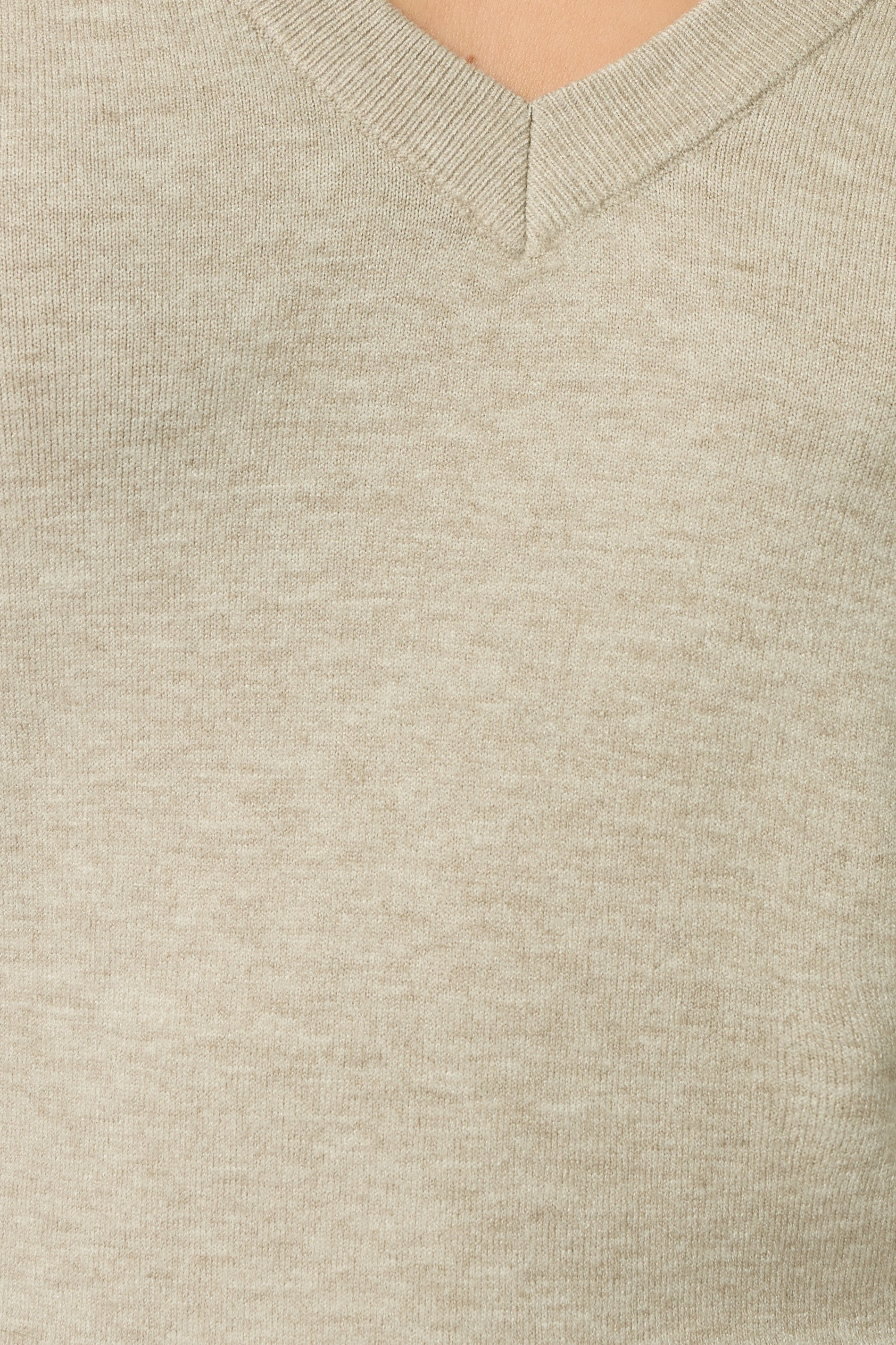 LTS Tall Natural Brown Marl Knit V-Neck Jumper | Long Tall Sally 4