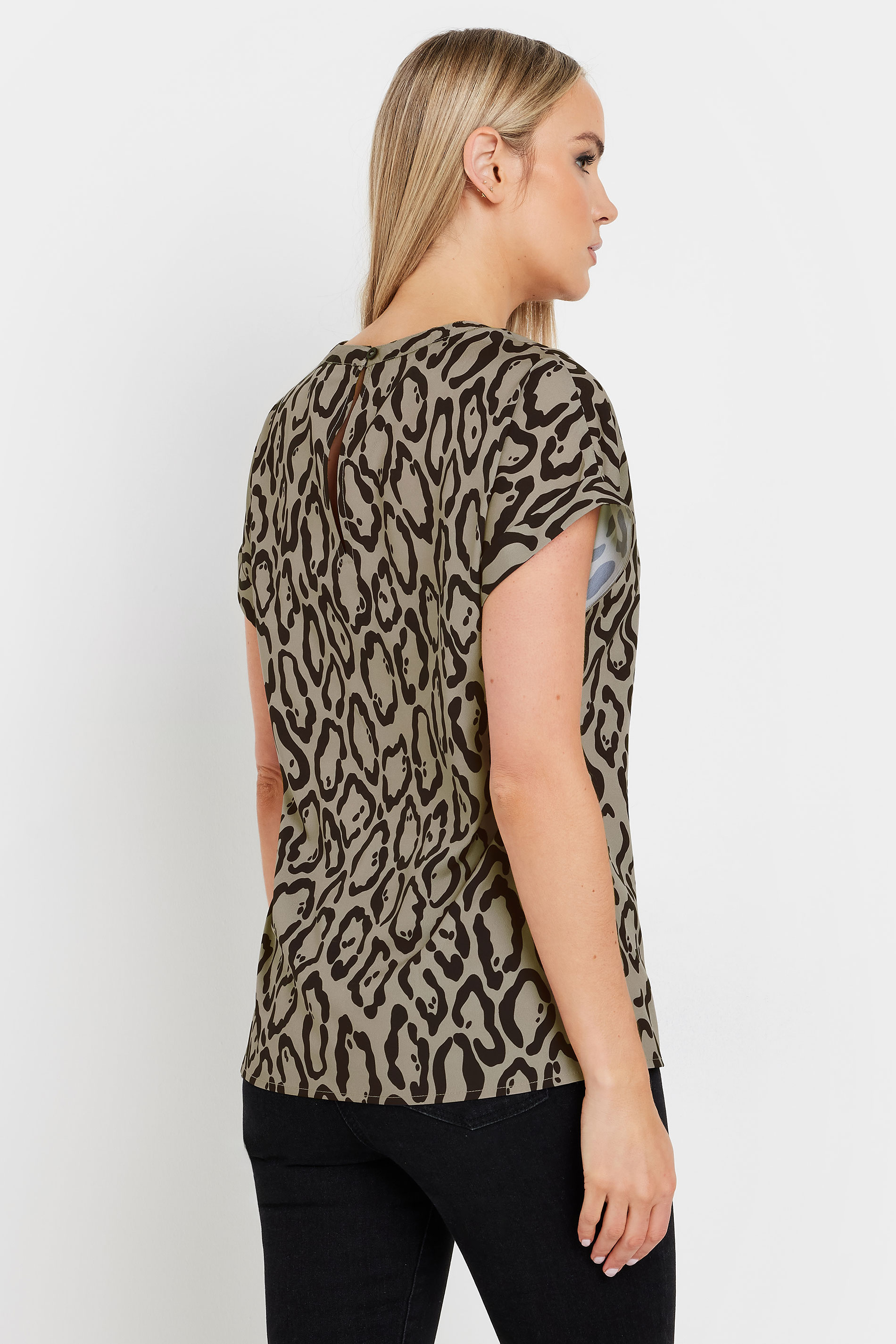 LTS Tall Women's Natural Brown Leopard Print Blouse | Long Tall Sally 3