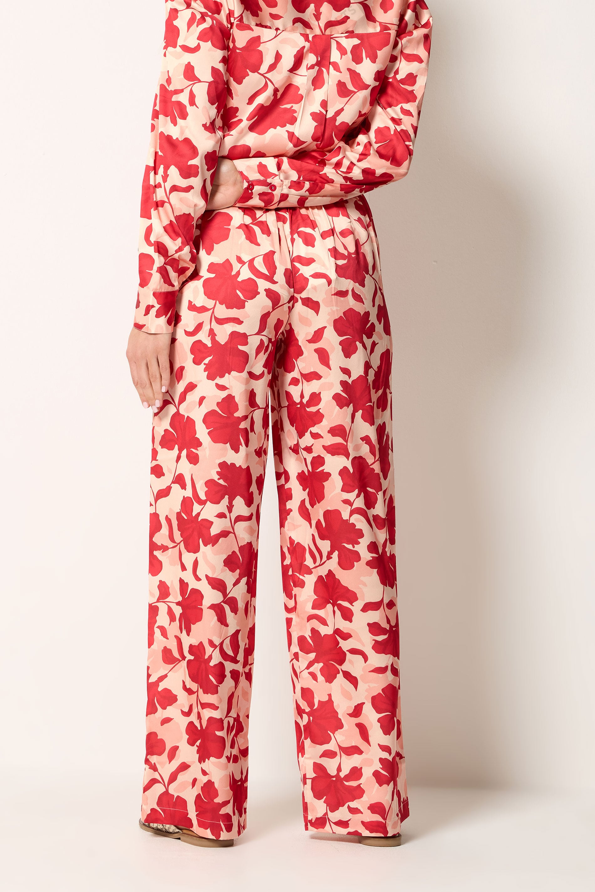 LTS Tall Women's Pink Floral Satin Wide Leg Trousers | Long Tall Sally 4