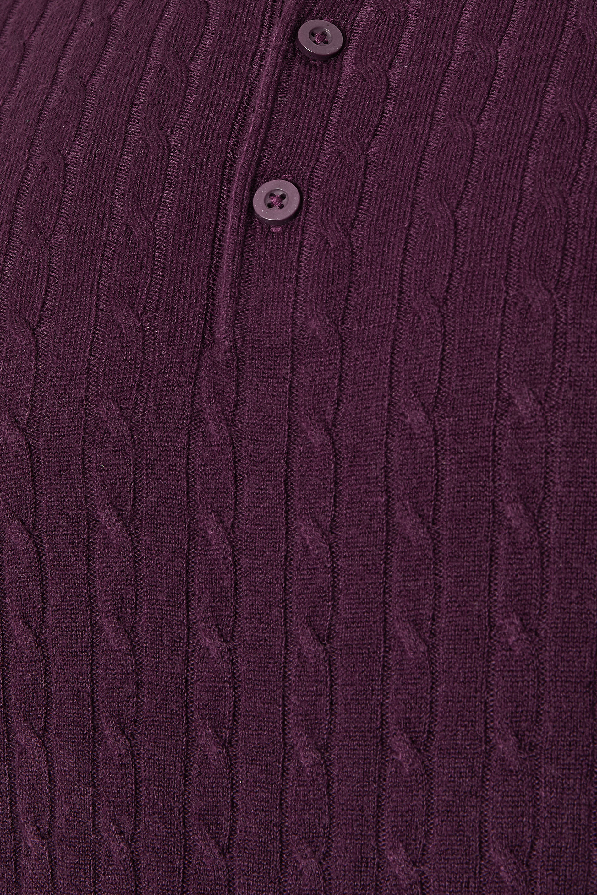 BadRhino Big & Tall Plum Purple Cable Knit Polo Shirt | BadRhino 7