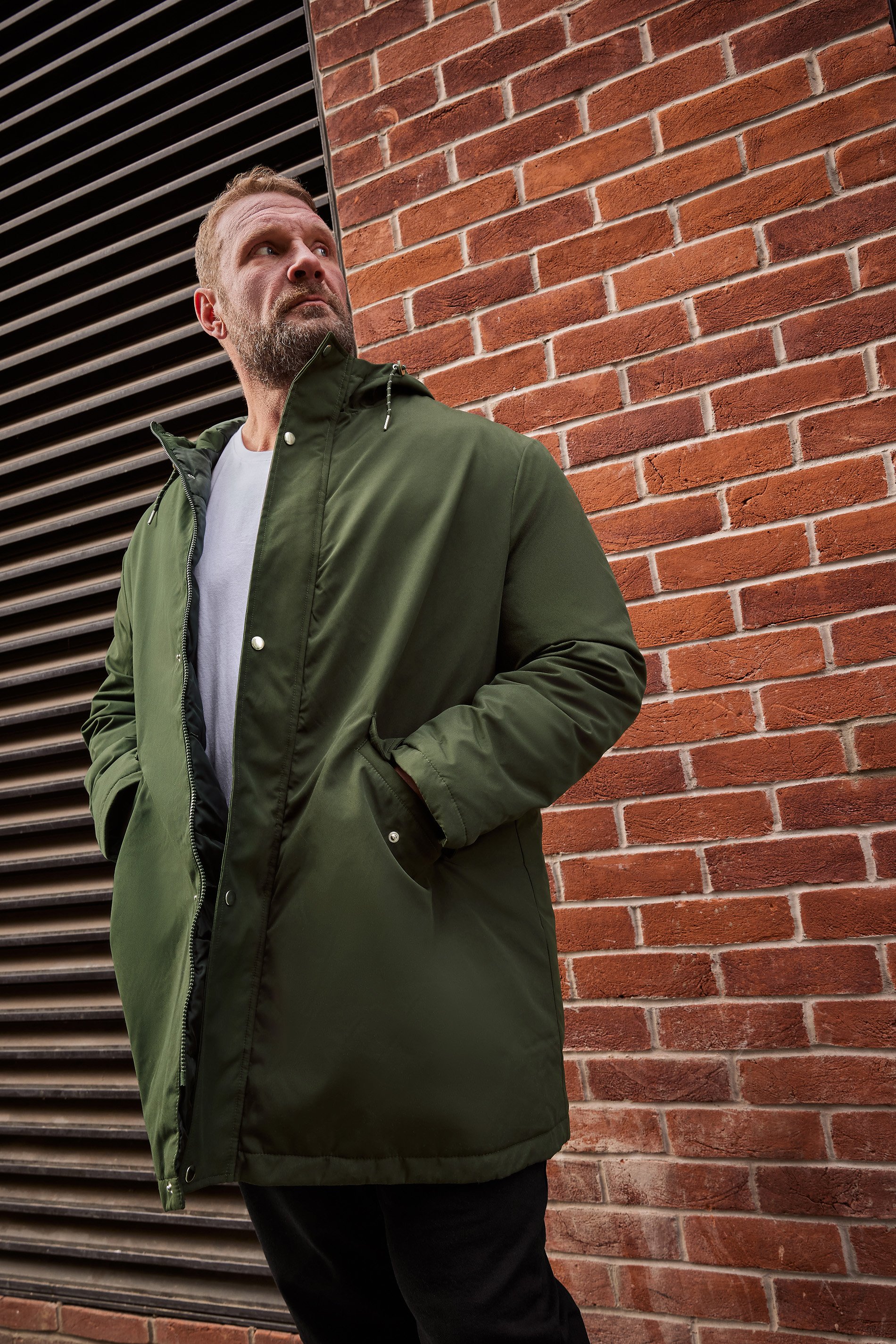 BadRhino Big & Tall Khaki Green Long Hooded Parka | BadRhino 1