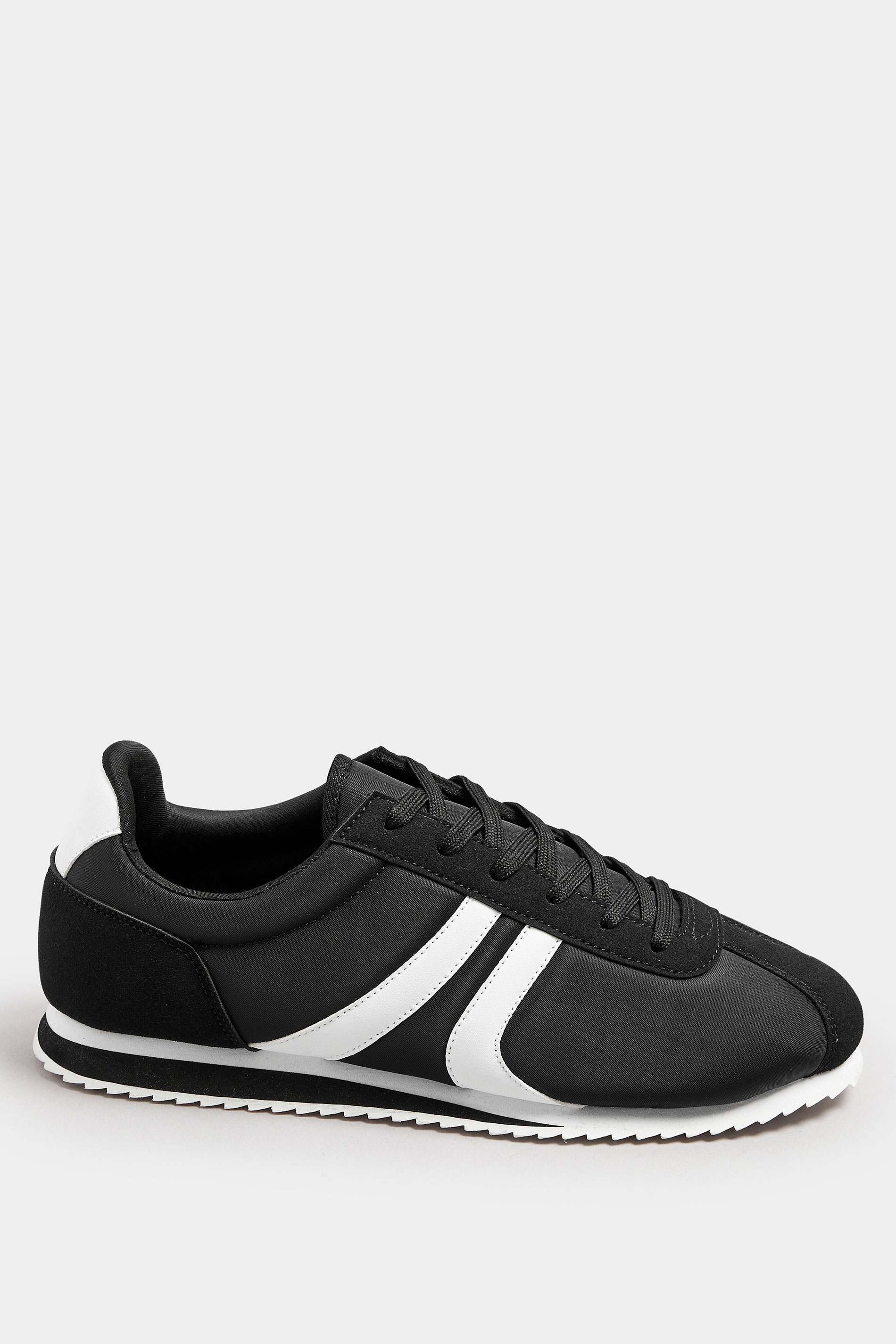 Black Side Stripe Trainers in Extra Wide EEE Fit | Yours Clothing 3
