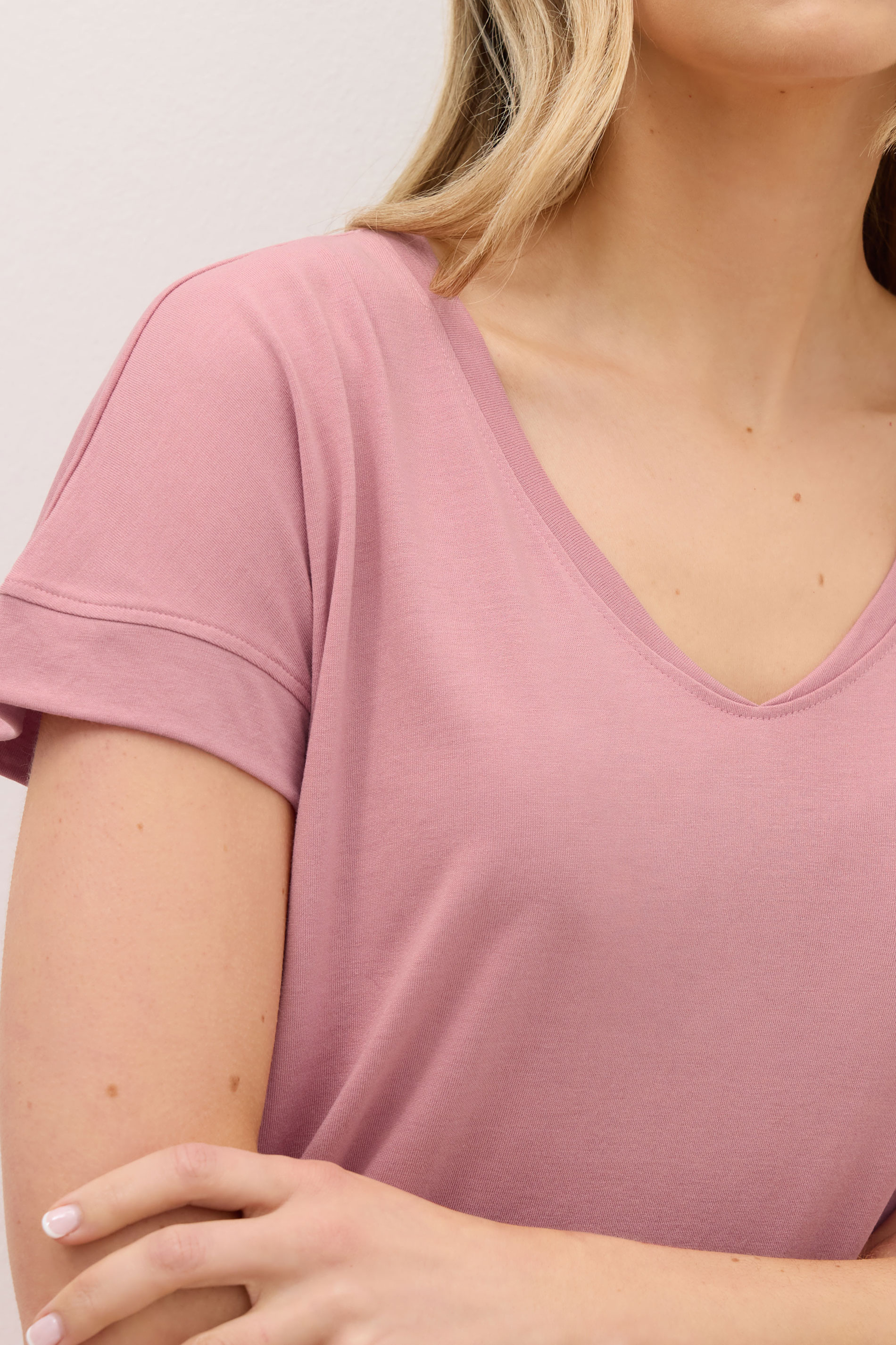 LTS PREMIUM Tall Womens Pink V-Neck T-Shirt | Long Tall Sally 4
