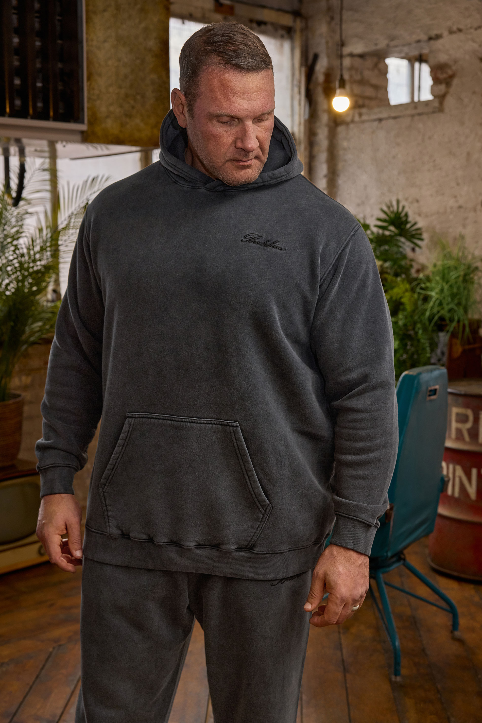 BadRhino Big & Tall Black Sun Bleached Hoodie | BadRhino 1