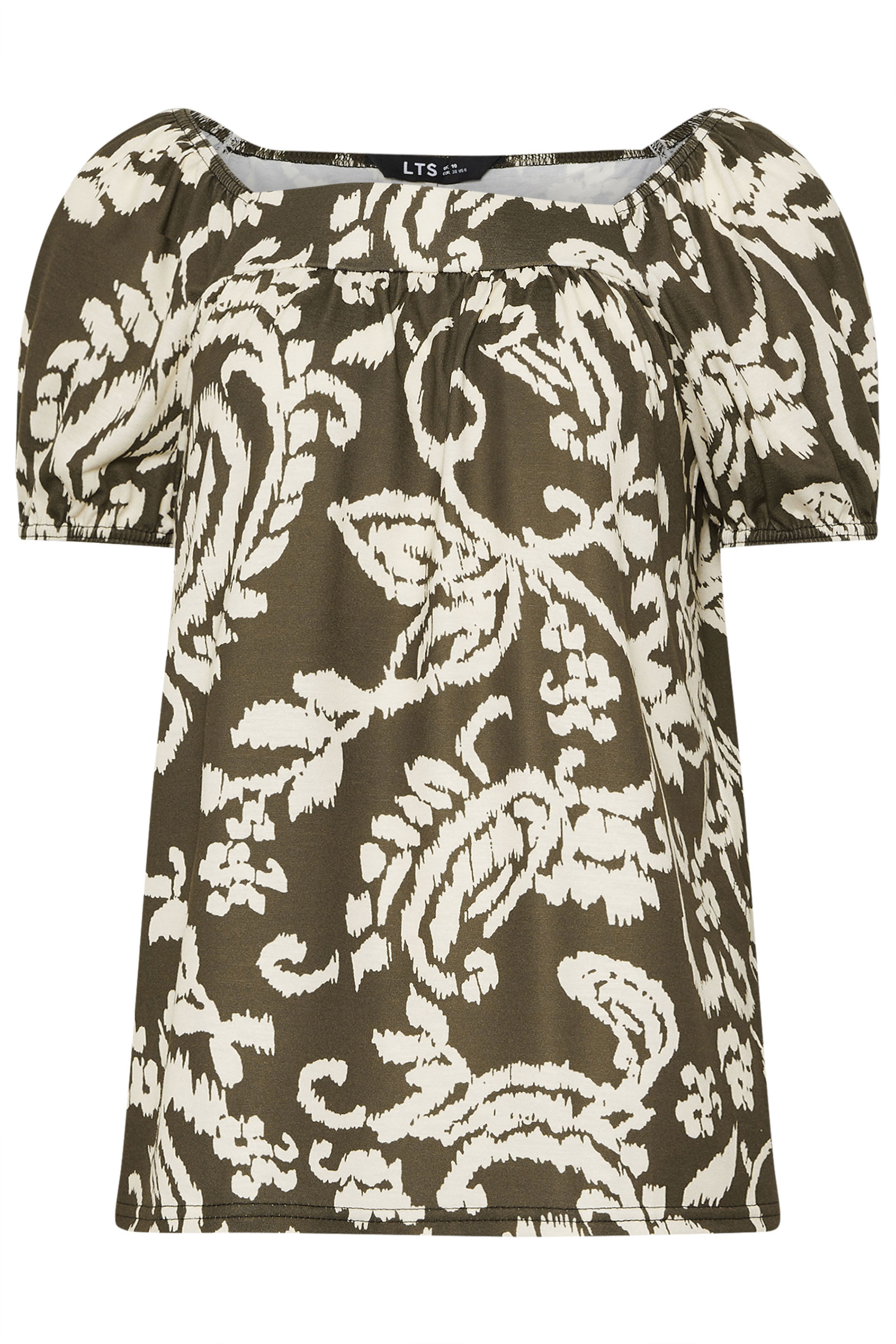 LTS Tall Green Paisley Square Neck Top | Long Tall Sally 5