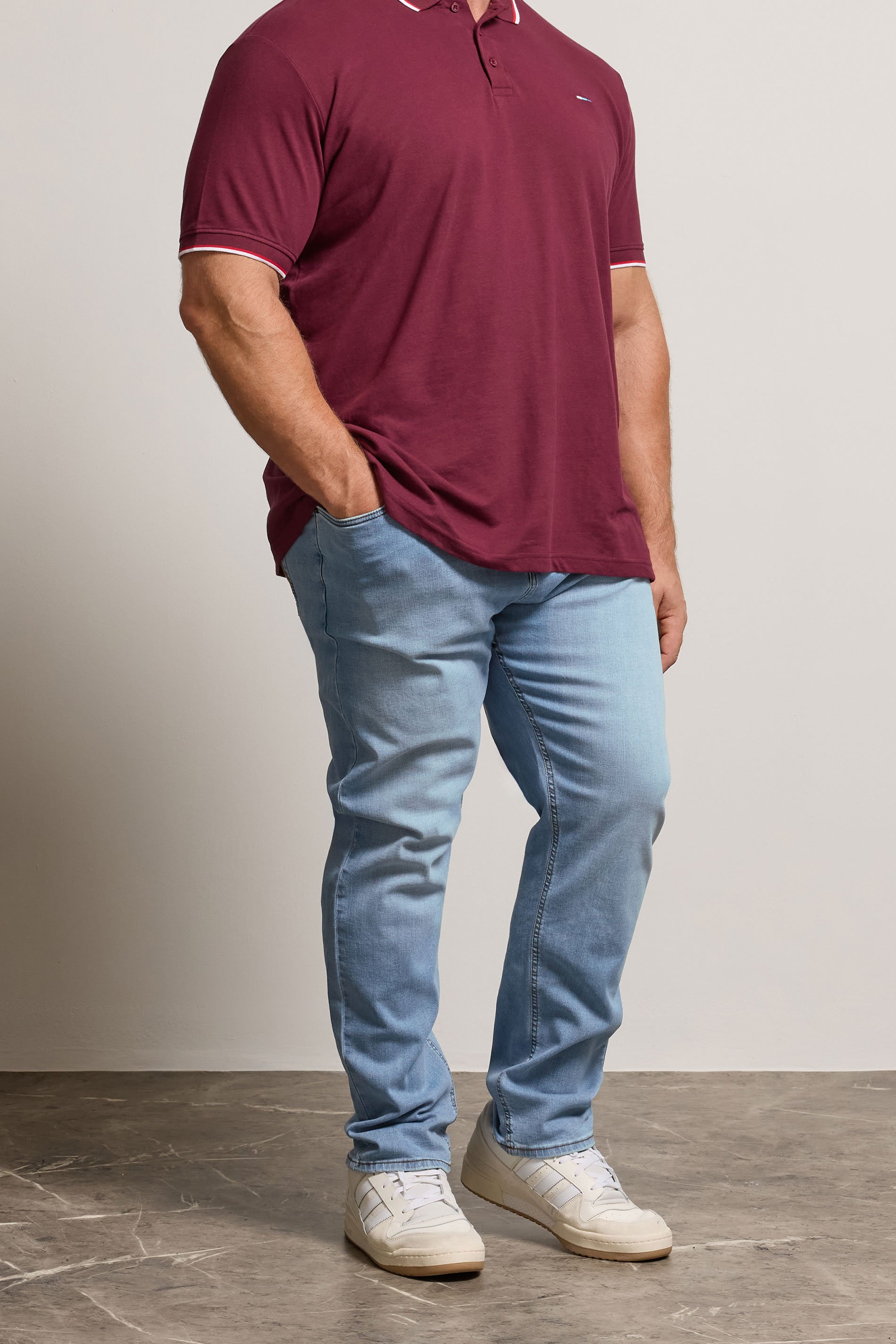 BadRhino Big & Tall Light Blue Straight Leg Stretch Jeans | BadRhino 1