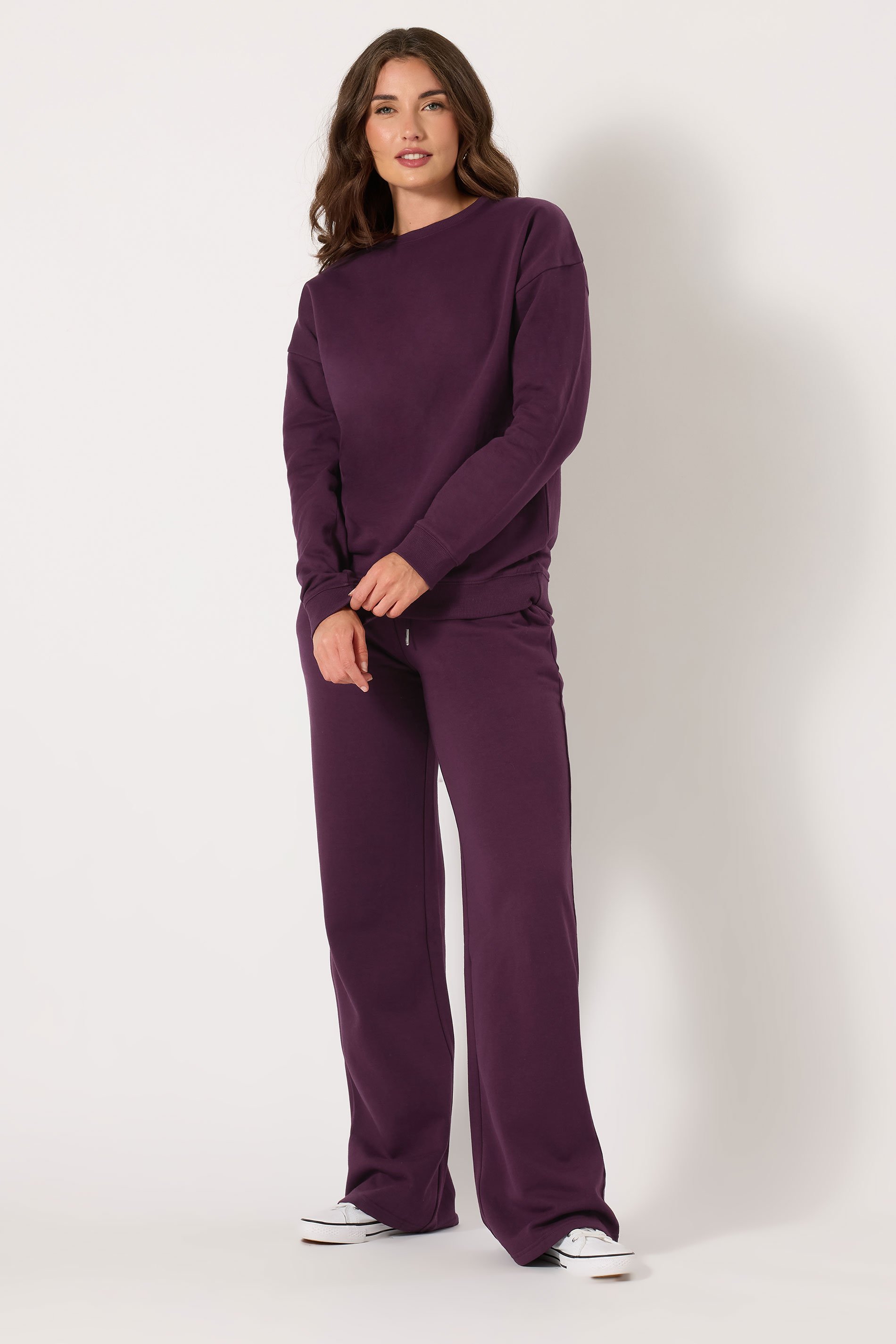 LTS Tall Purple Wide Leg Joggers | Long Tall Sally 3