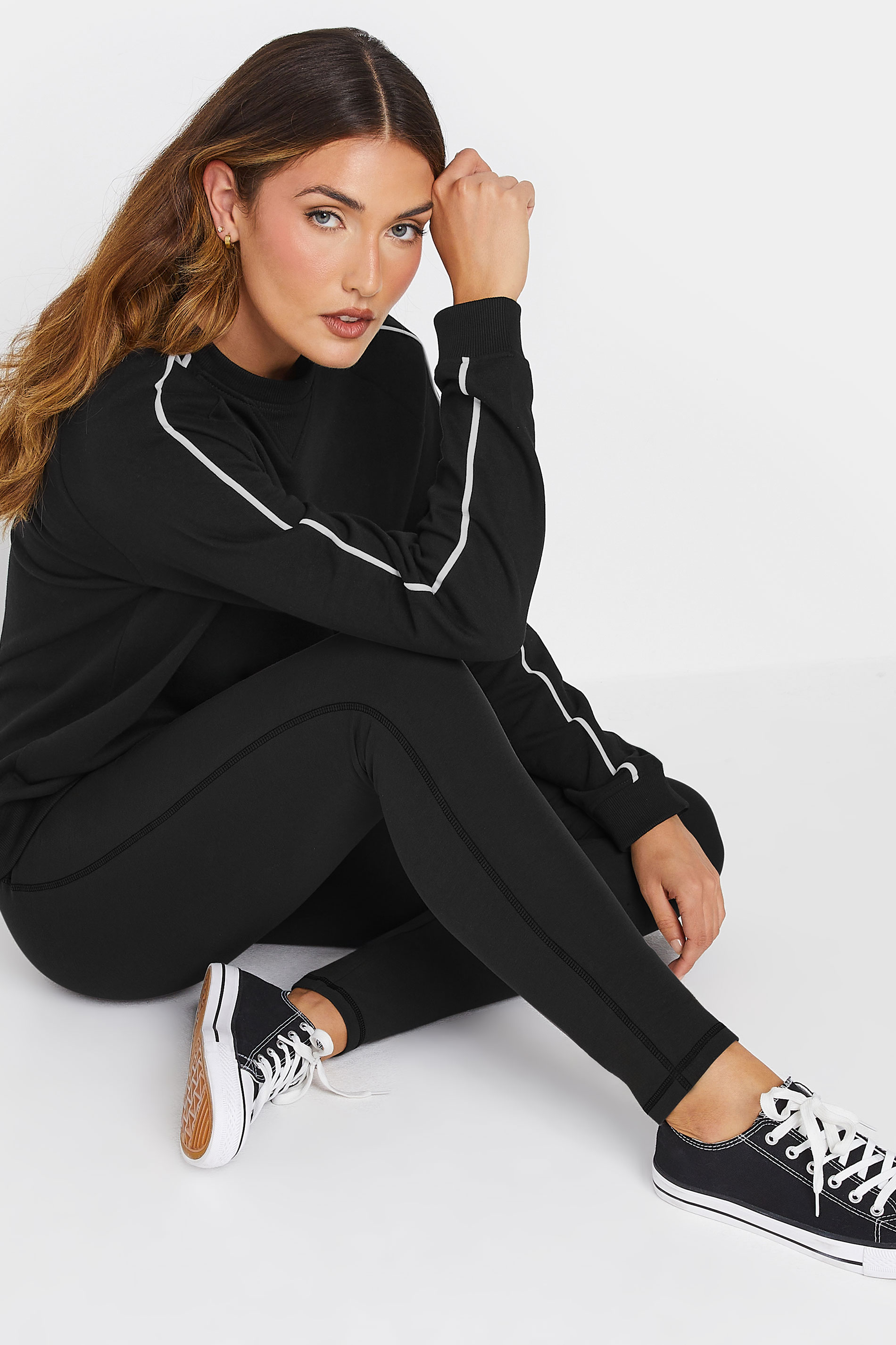 LTS Tall 2 PACK Black & Grey Contrast Stitch Leggings | Long Tall Sally 6
