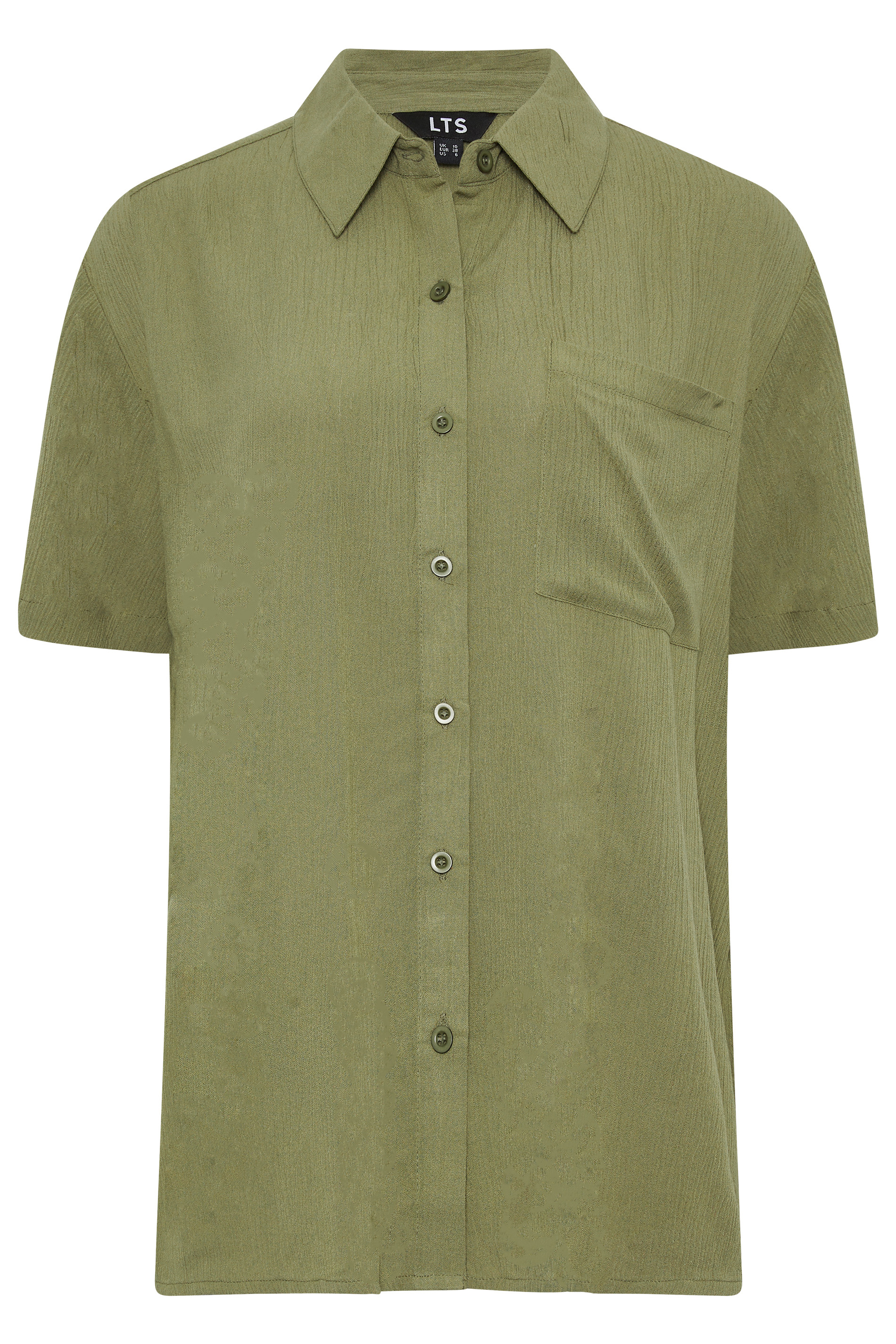 LTS Tall Womens Olive Green Textured Shirt | Long Tall Sallly 5