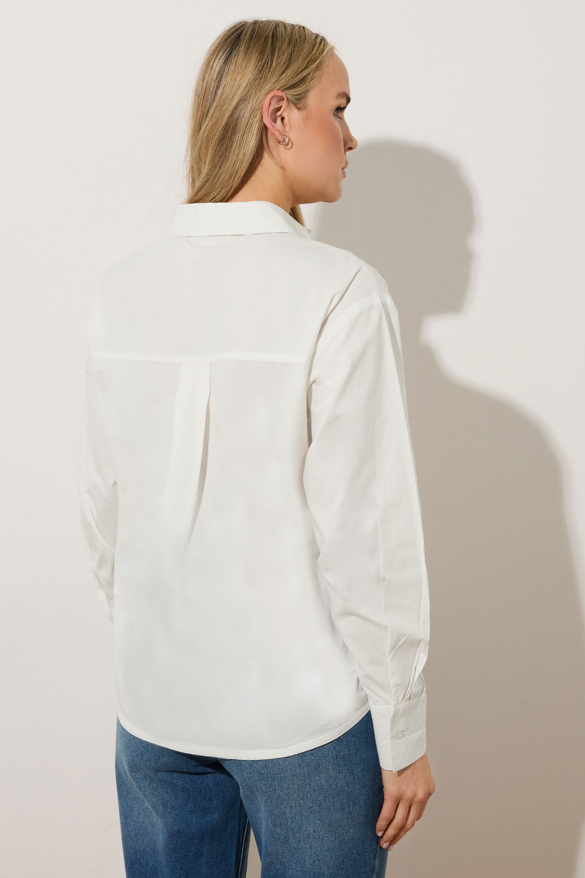 LTS Tall White Embellished Long Sleeve Shirt | Long Tall Sally 4