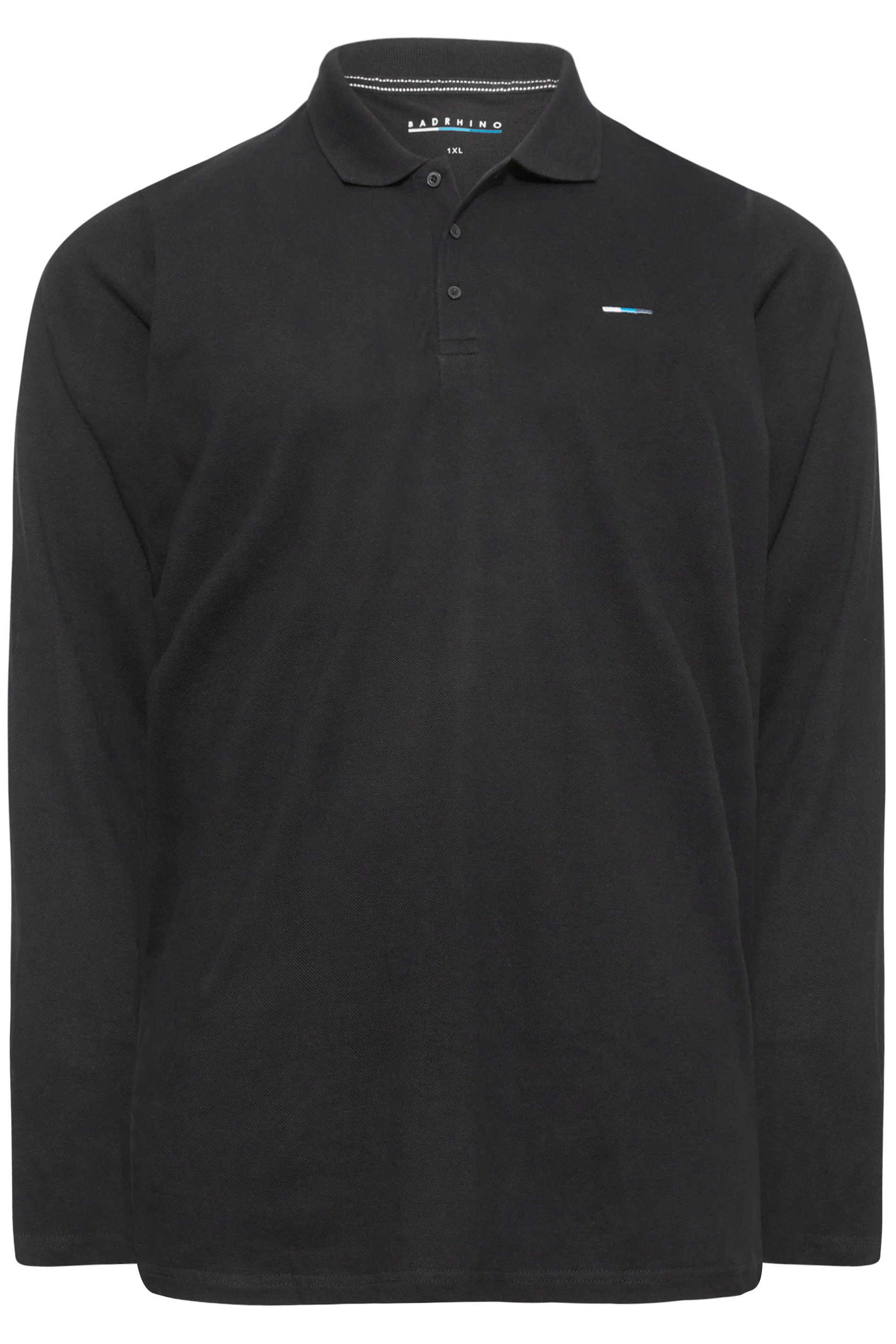 BadRhino Black Essential Long Sleeve Polo Shirt | BadRhino 6
