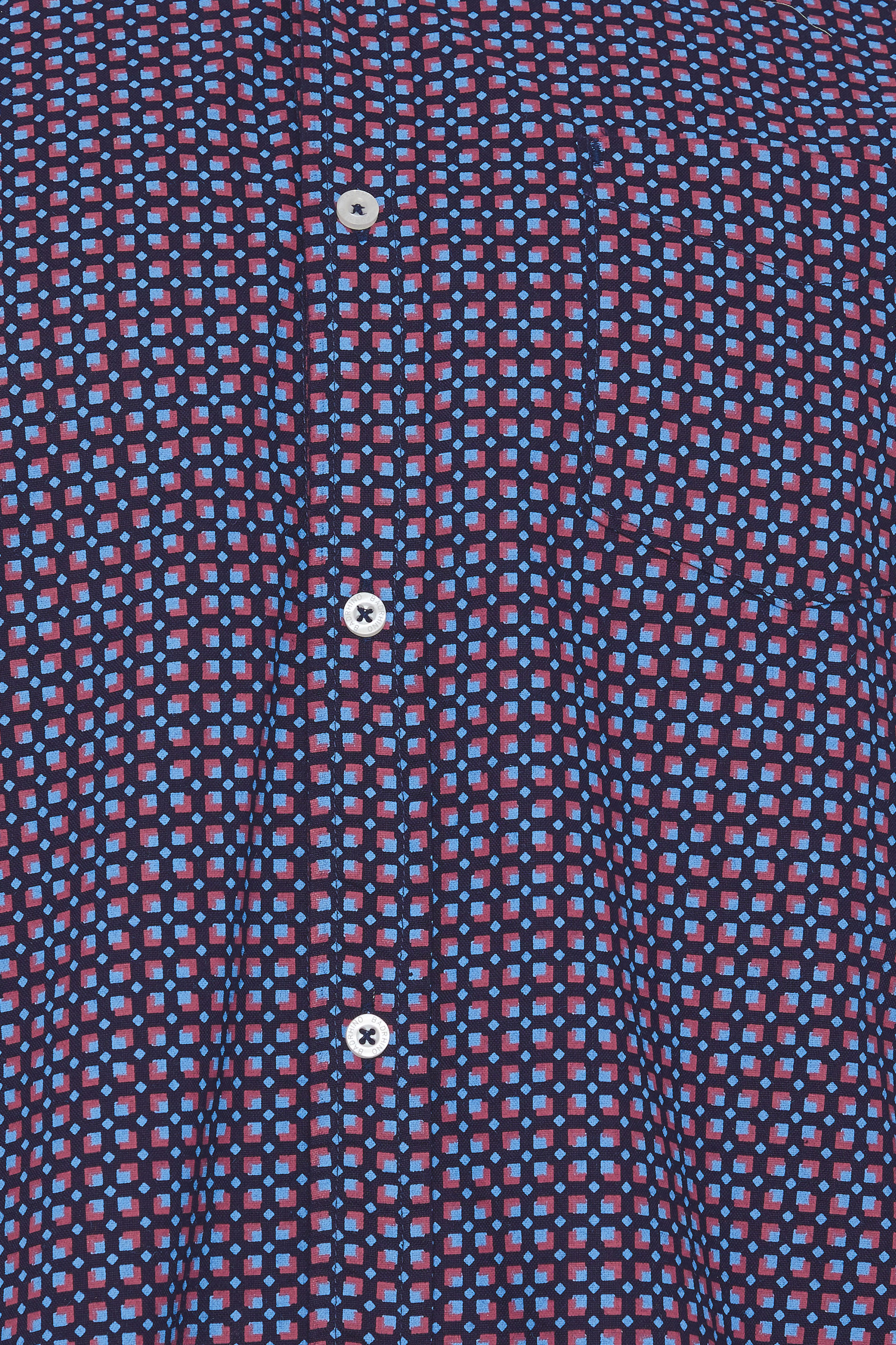 BadRhino Big & Tall Navy Blue Geometric Print Party Shirt | BadRhino 3